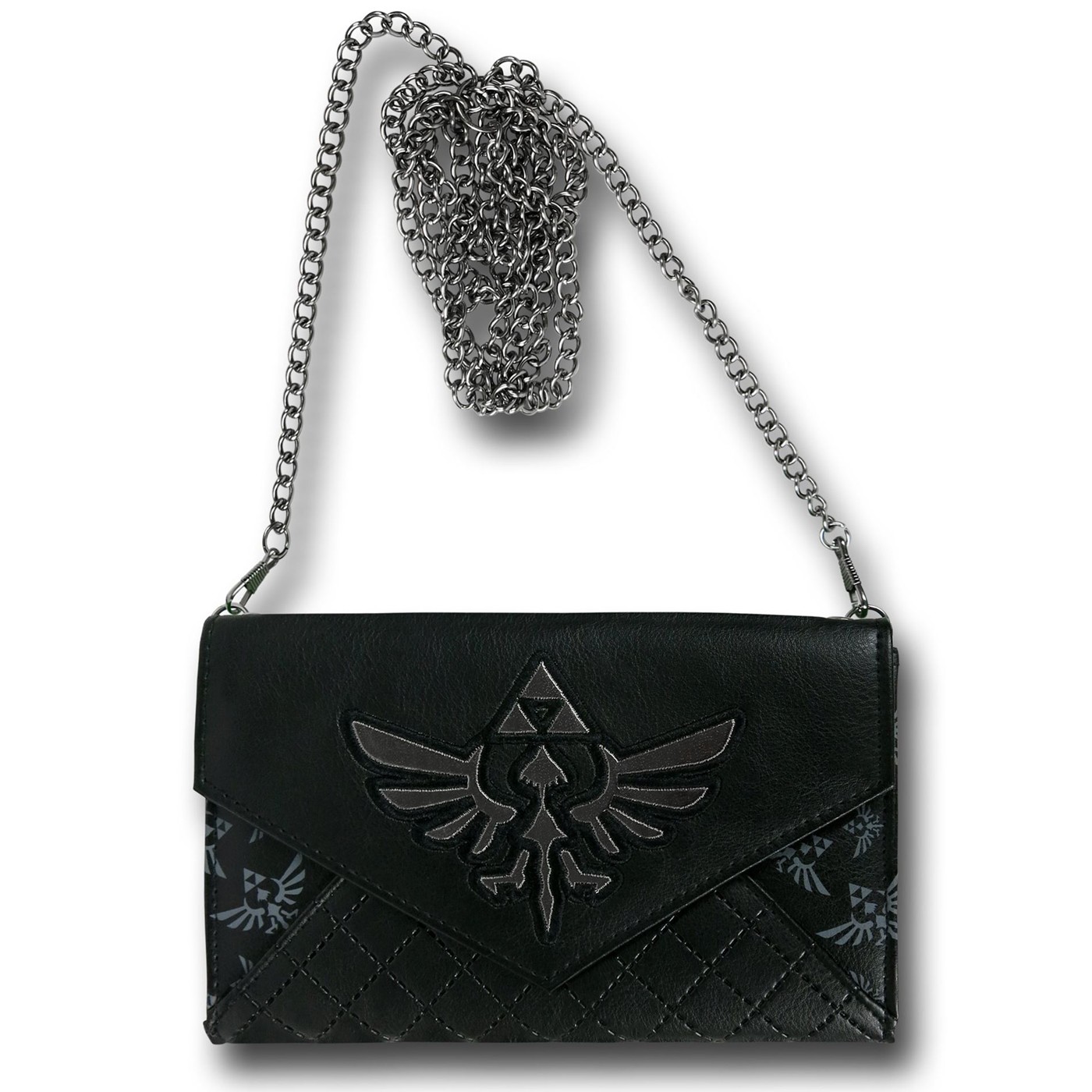 Zelda Quilted Envelope Wallet w/ Chain