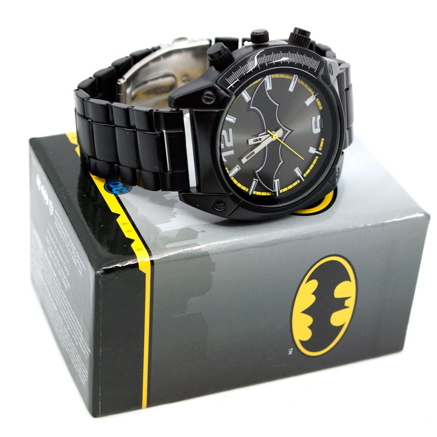 Batman Symbol Black Watch with Metal Band