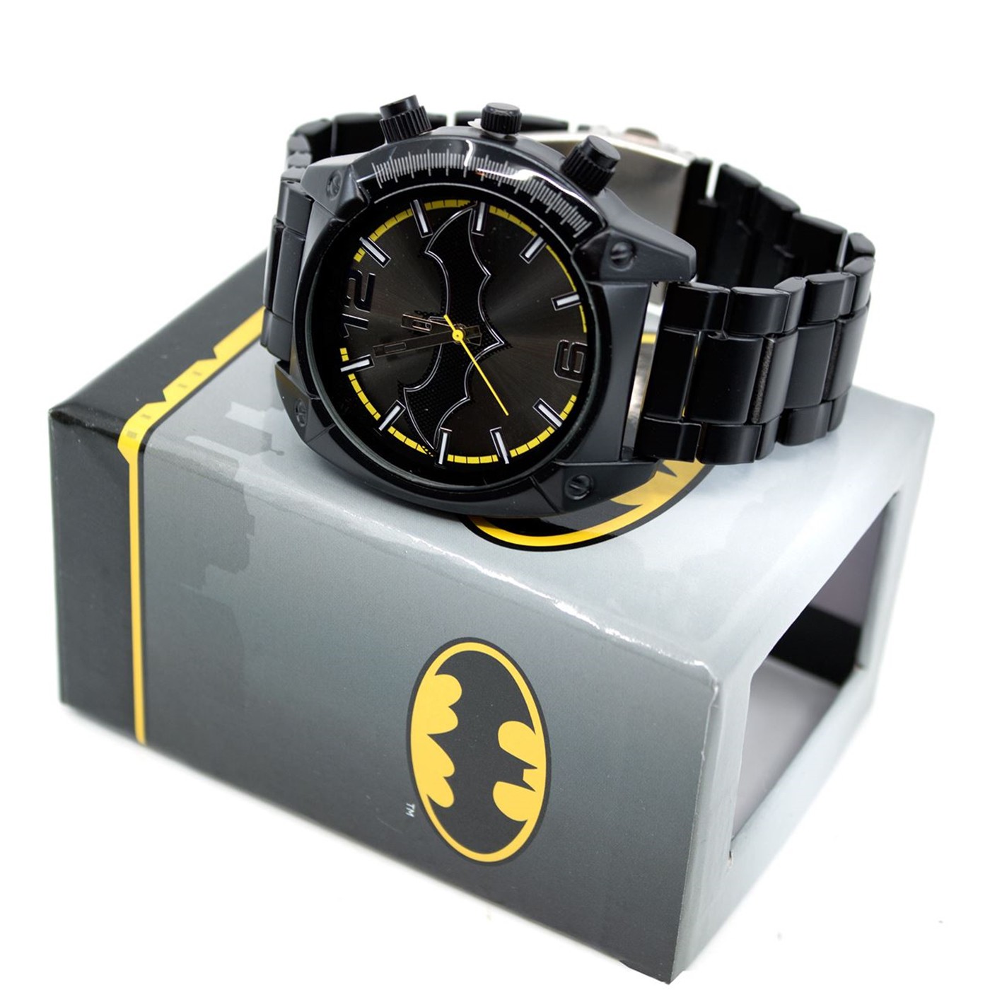 Batman Symbol Black Watch with Metal Band