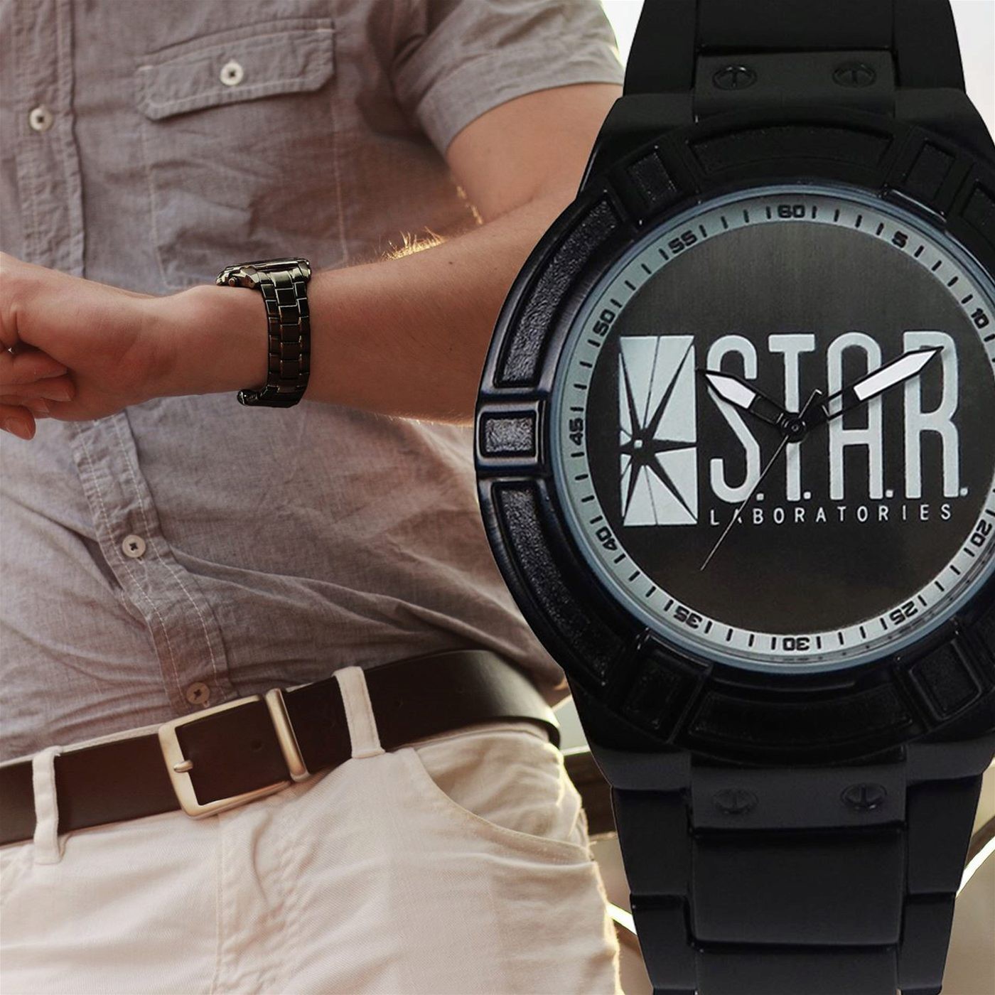 Flash Star Labs Logo Watch with Metal Band