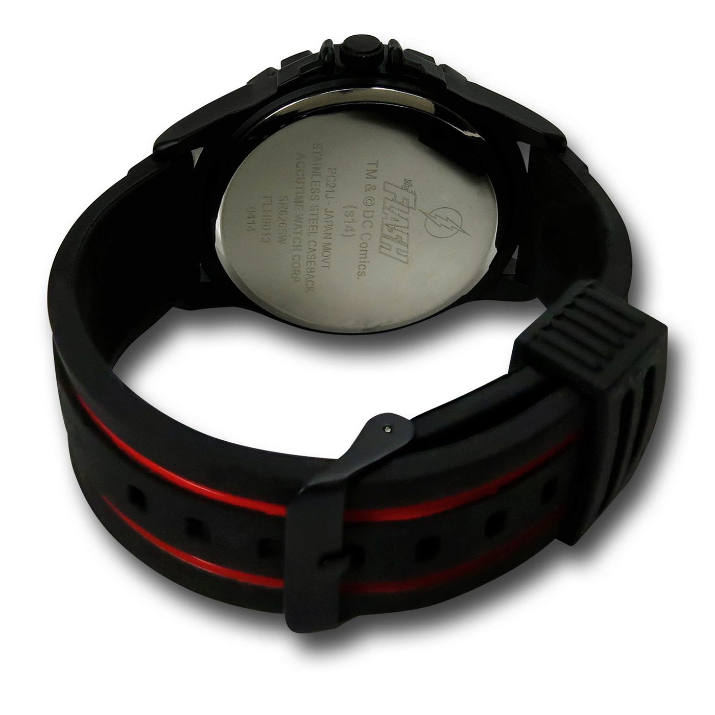 Flash Symbol Watch with Striped Silicone Band