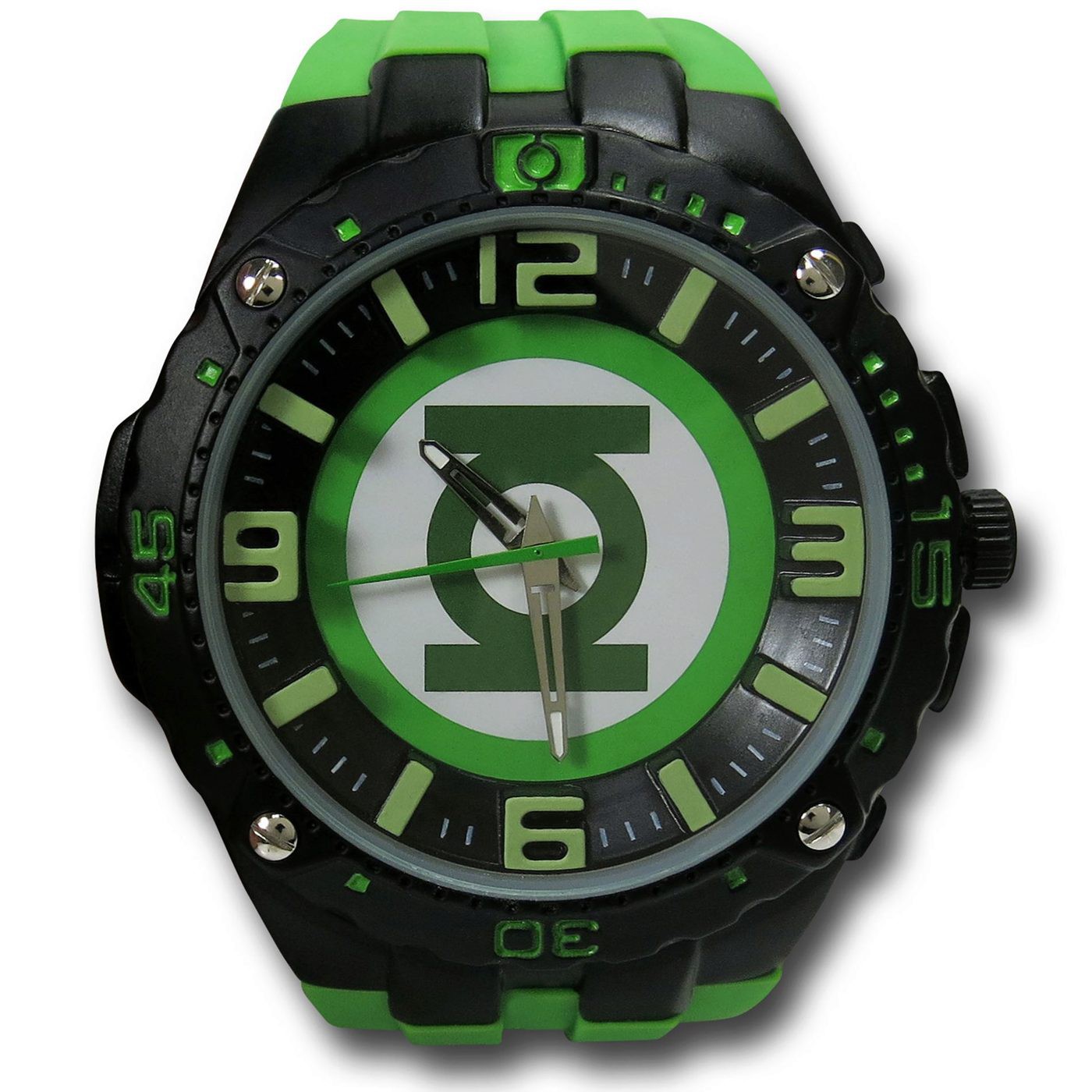 Green Lantern Watch with Green Silicone Band