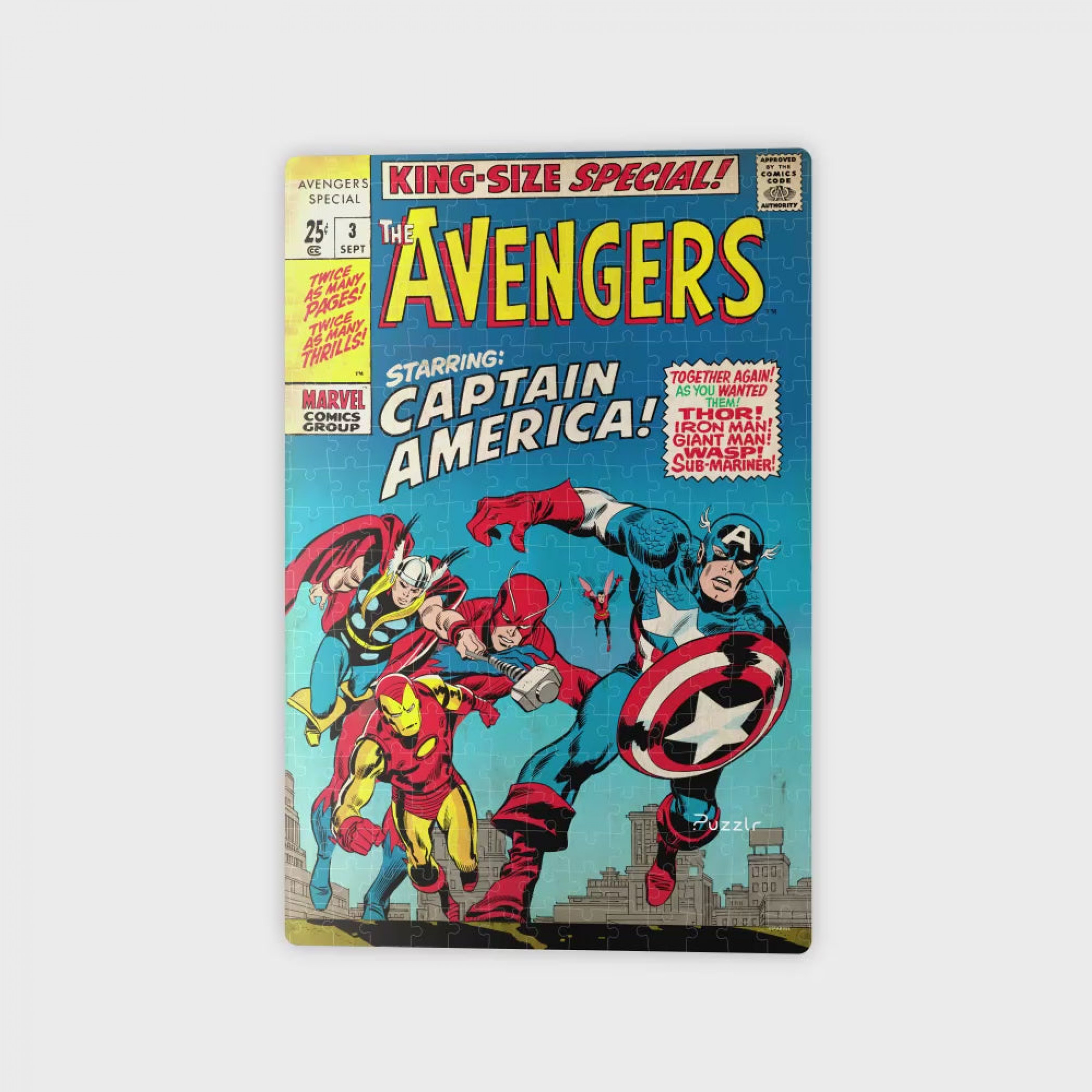 Avengers Starring Captain America! 3D Lenticular 300pc Jigsaw Puzzle