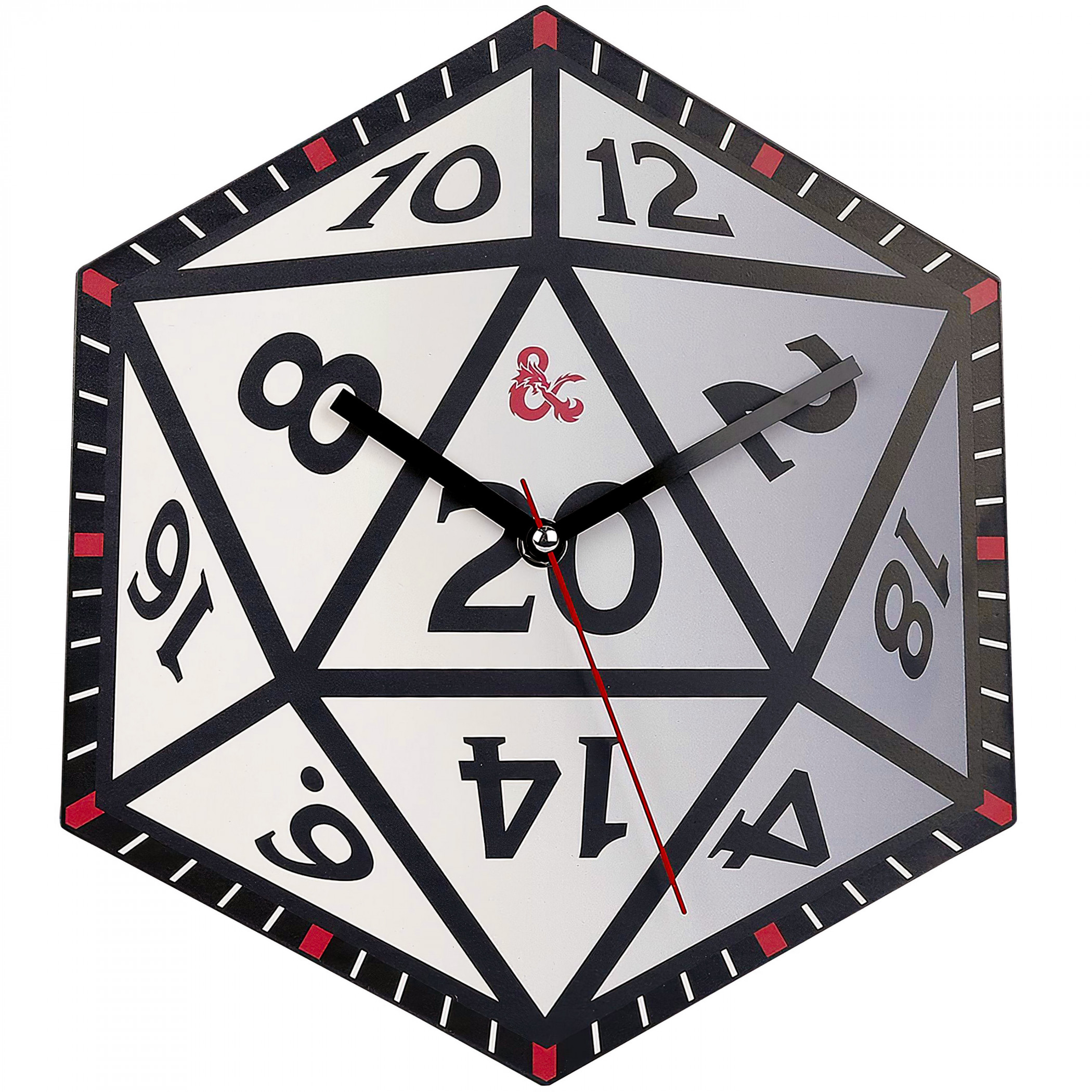 Dungeons & Dragons D20 Dice 12 Inch Metal Wall Clock