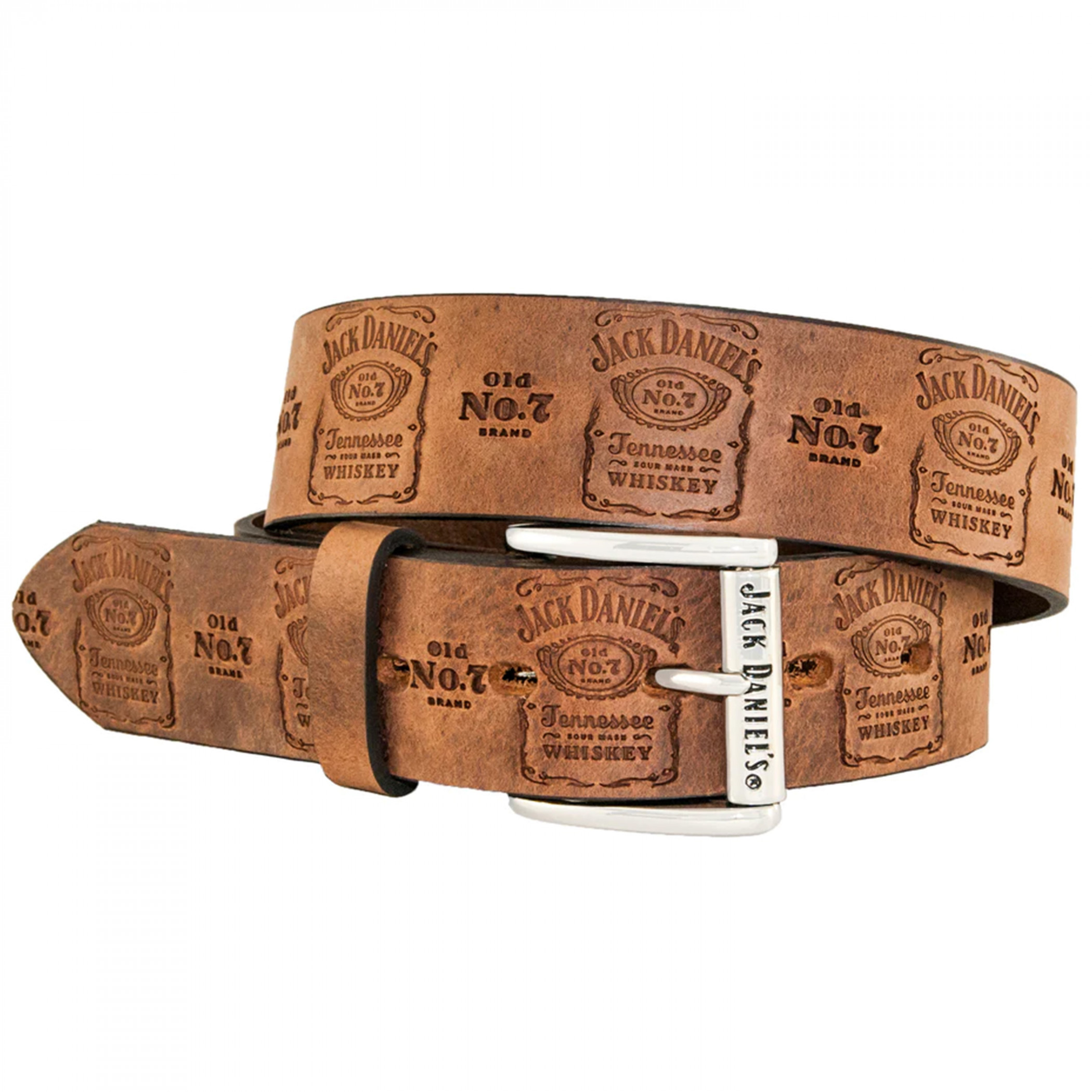 Jack Daniel's Top Grain Single-Ply Leather Strap Belt