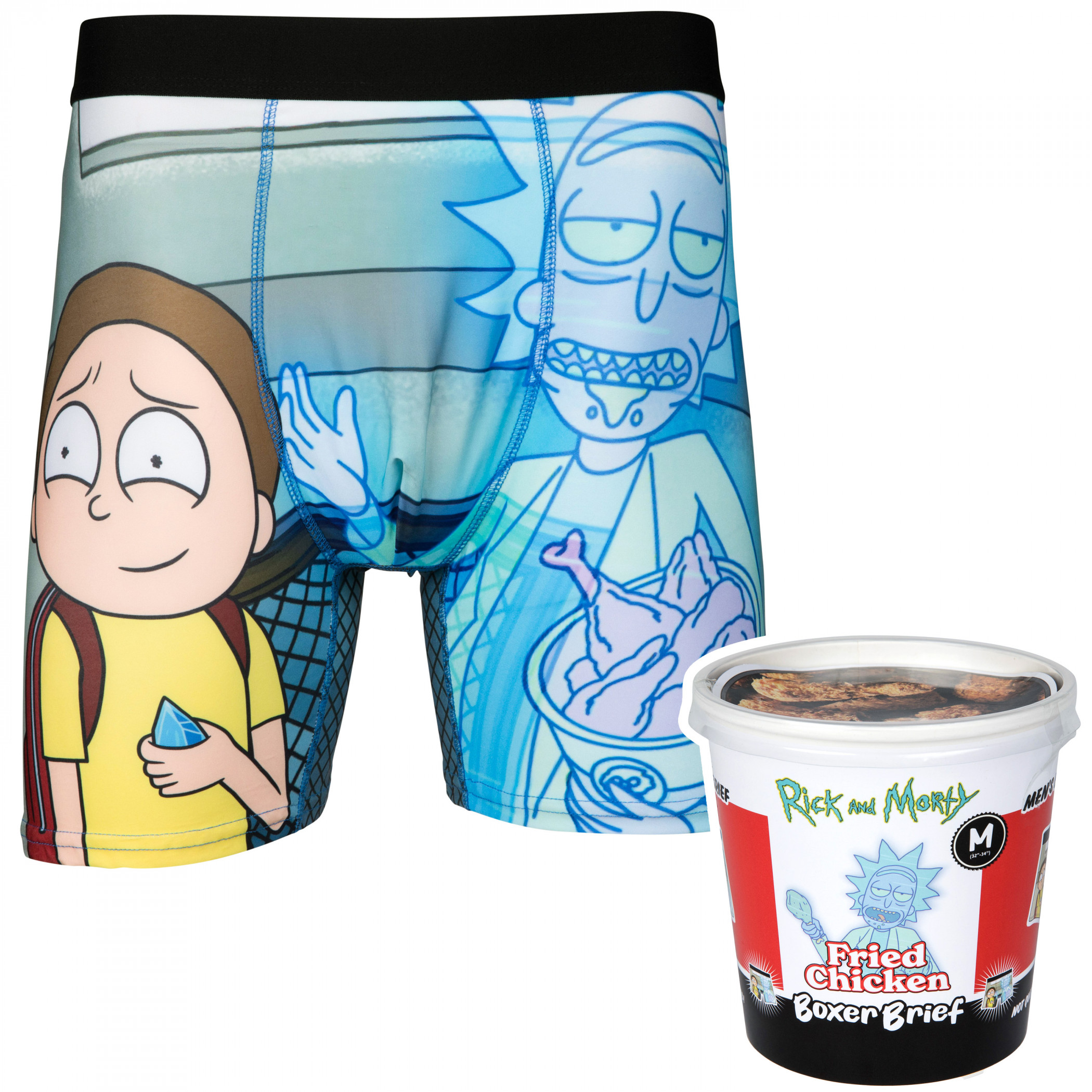 Rick And Morty Chicken Legs Boxer Briefs in Novelty Packaging