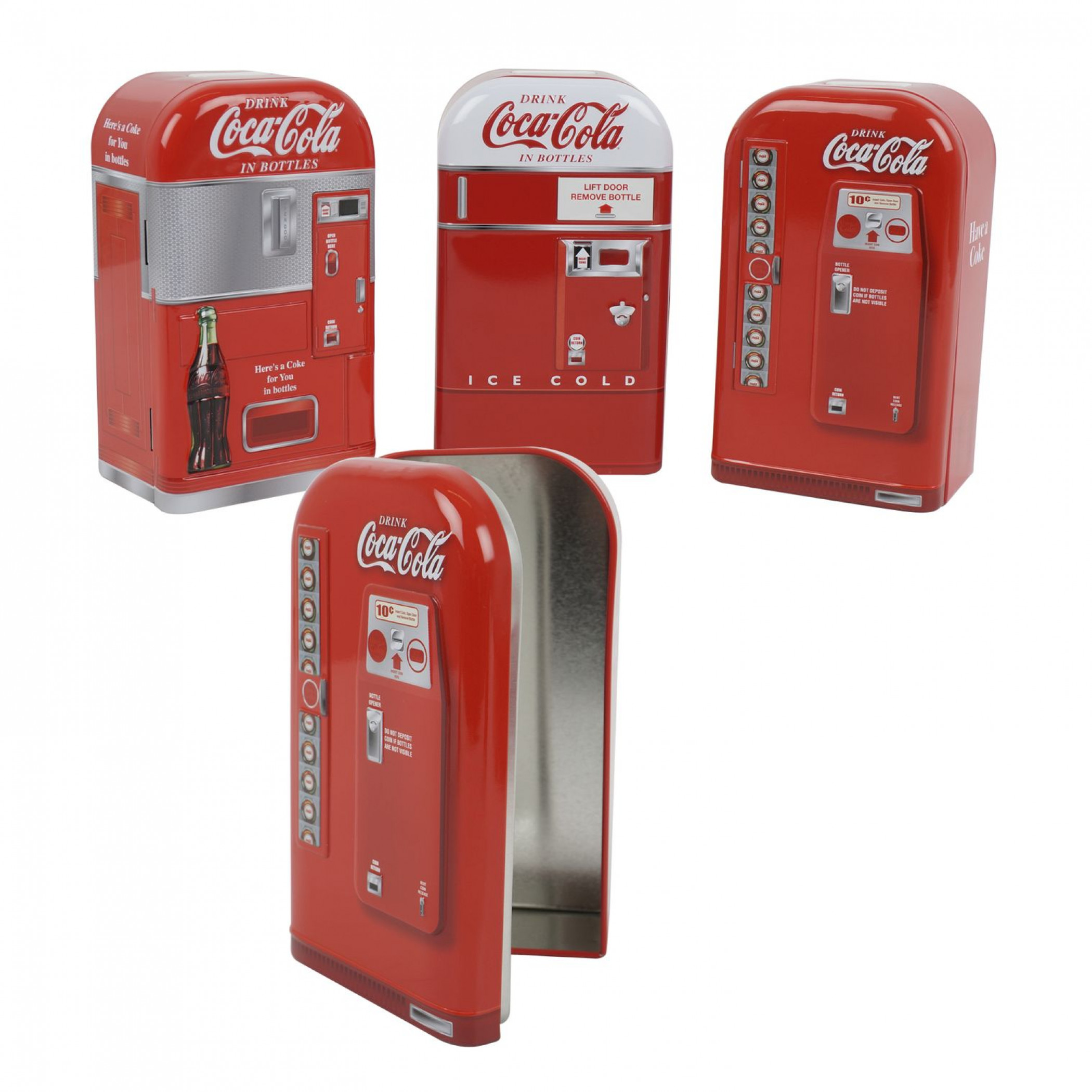 Coca-Cola Tin Can Piggy Bank Coin Bank Red Swish Logo BRAND NEW 