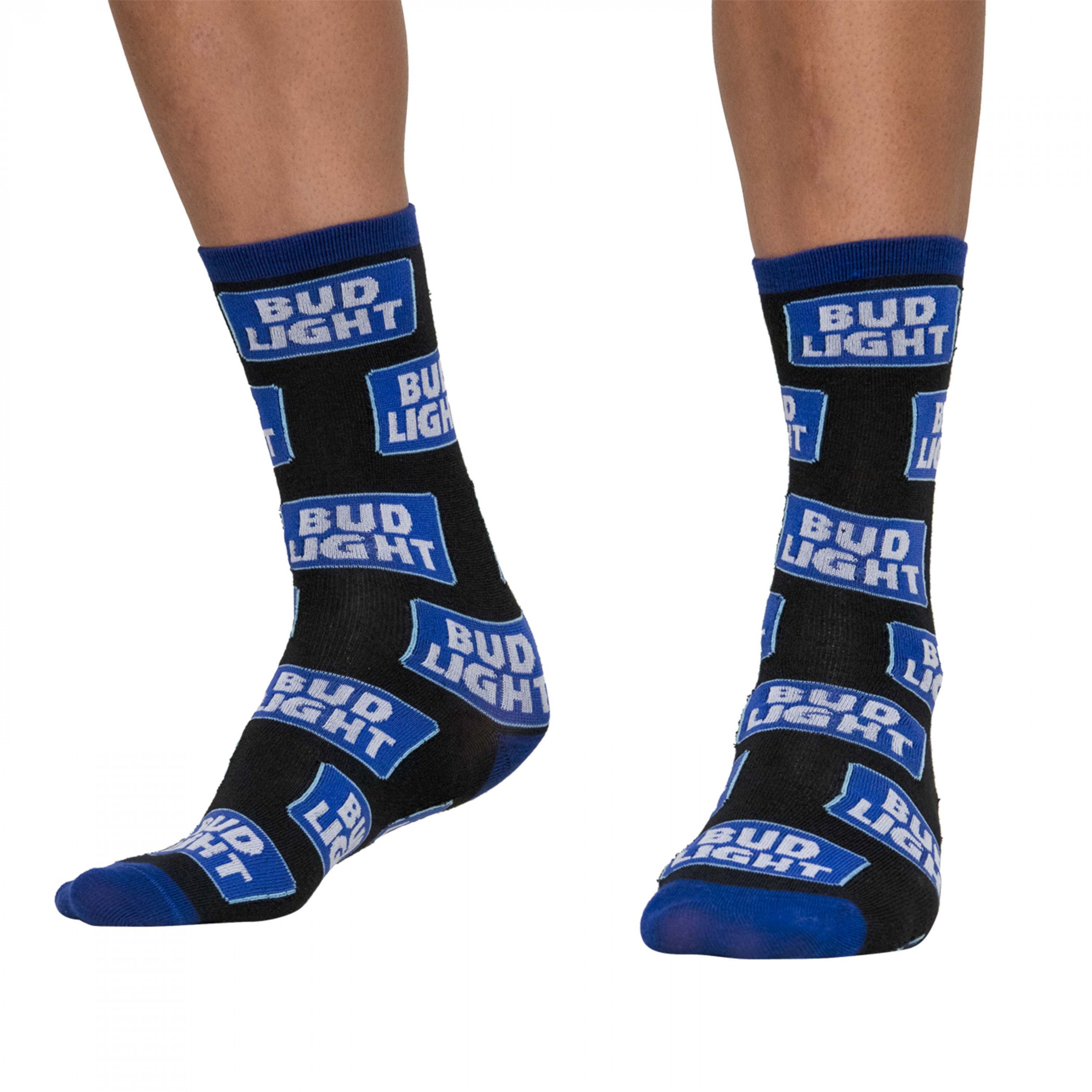 Bud Light Can and Logo 3-Pack Crew Socks