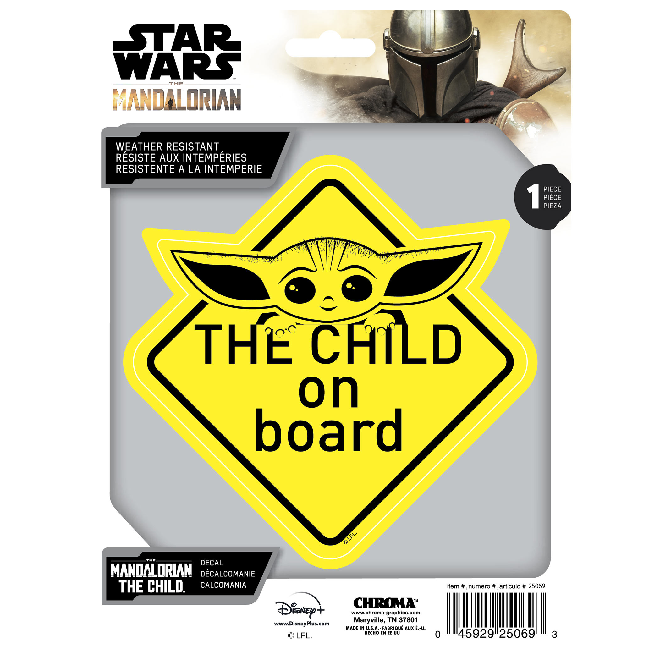 Star Wars The Mandalorian The Child on Board Decal