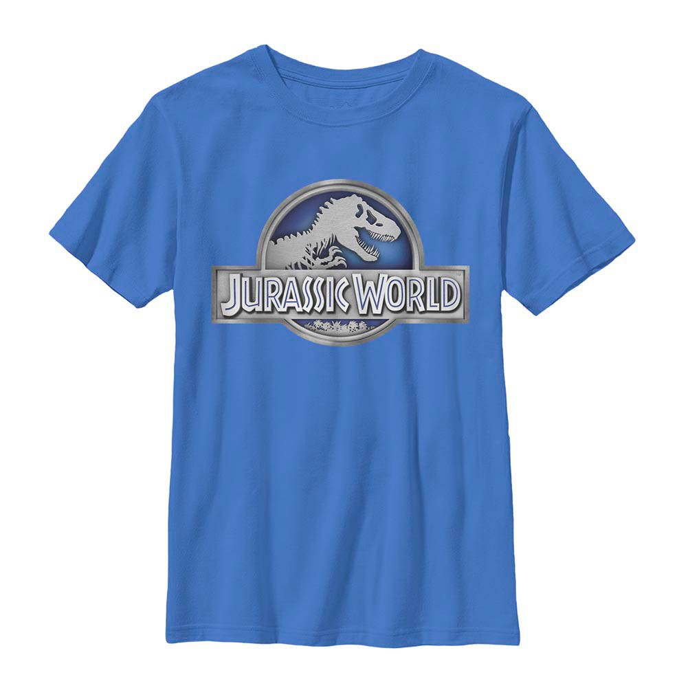 Jurassic World Basic Logo Blue Youth T-Shirt