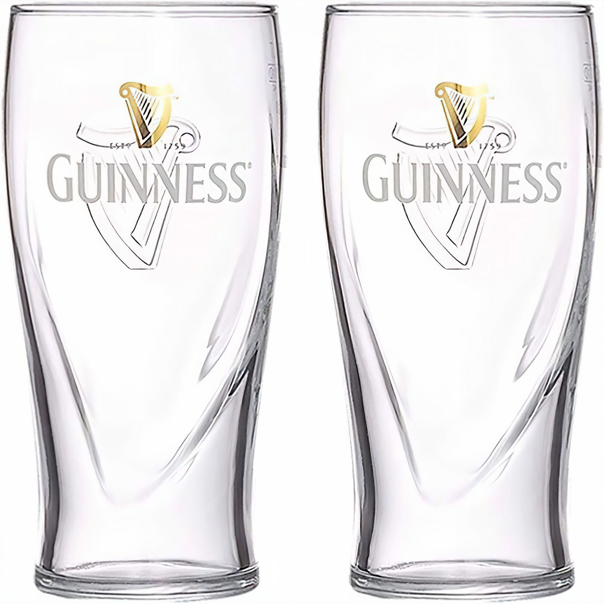 Guinness Beer 10 oz Half-Pint Glass 2-Pack