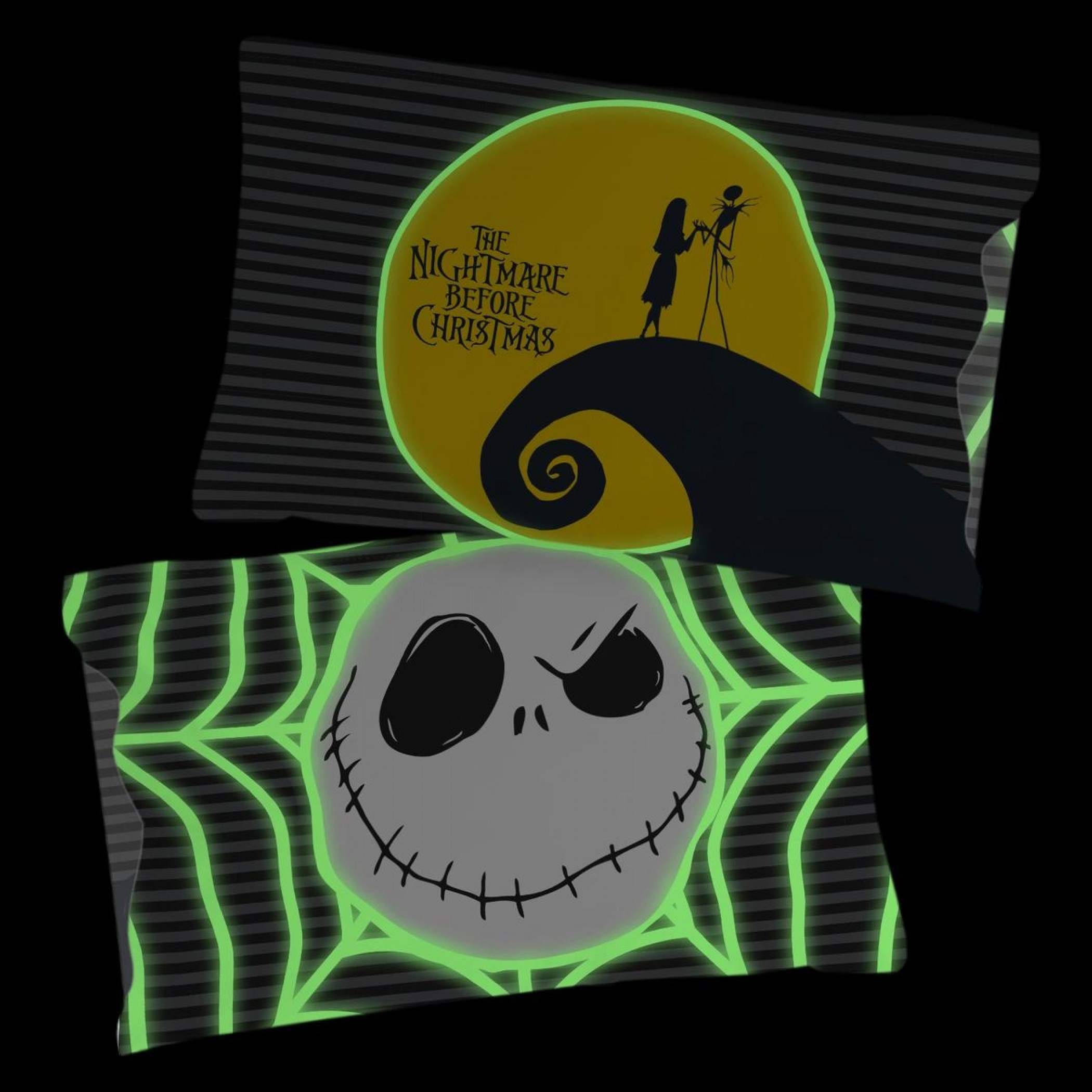 The Nightmare Before Christmas Glow In The Dark Reversible Pillow Case 2-Pack
