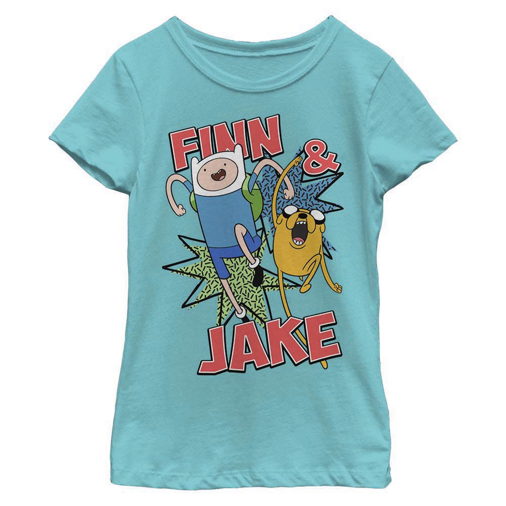Adventure Time Finn and Jake Blue Youth Girls T-Shirt