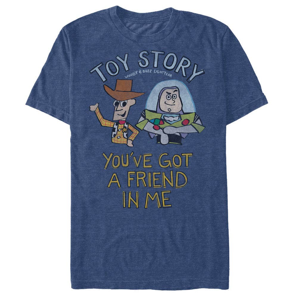 Disney Pixar Toy Story 1-3 Friend In Me Blue T-Shirt