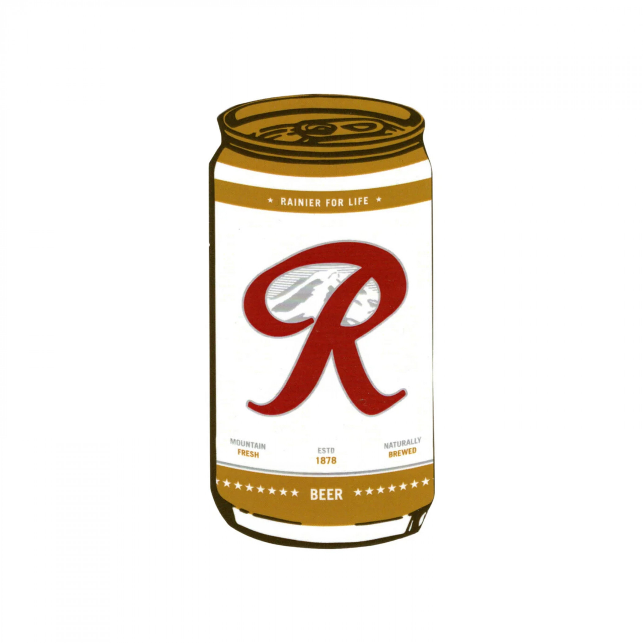 Rainier Beer Can Sticker