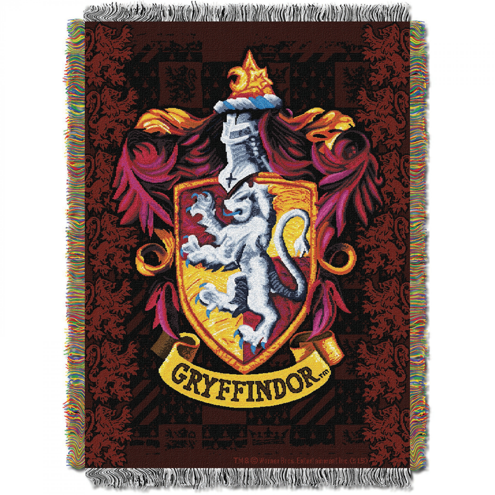 Harry Potter Gryffindor Shield Woven Tapestry Throw Blanket 48" x 60"