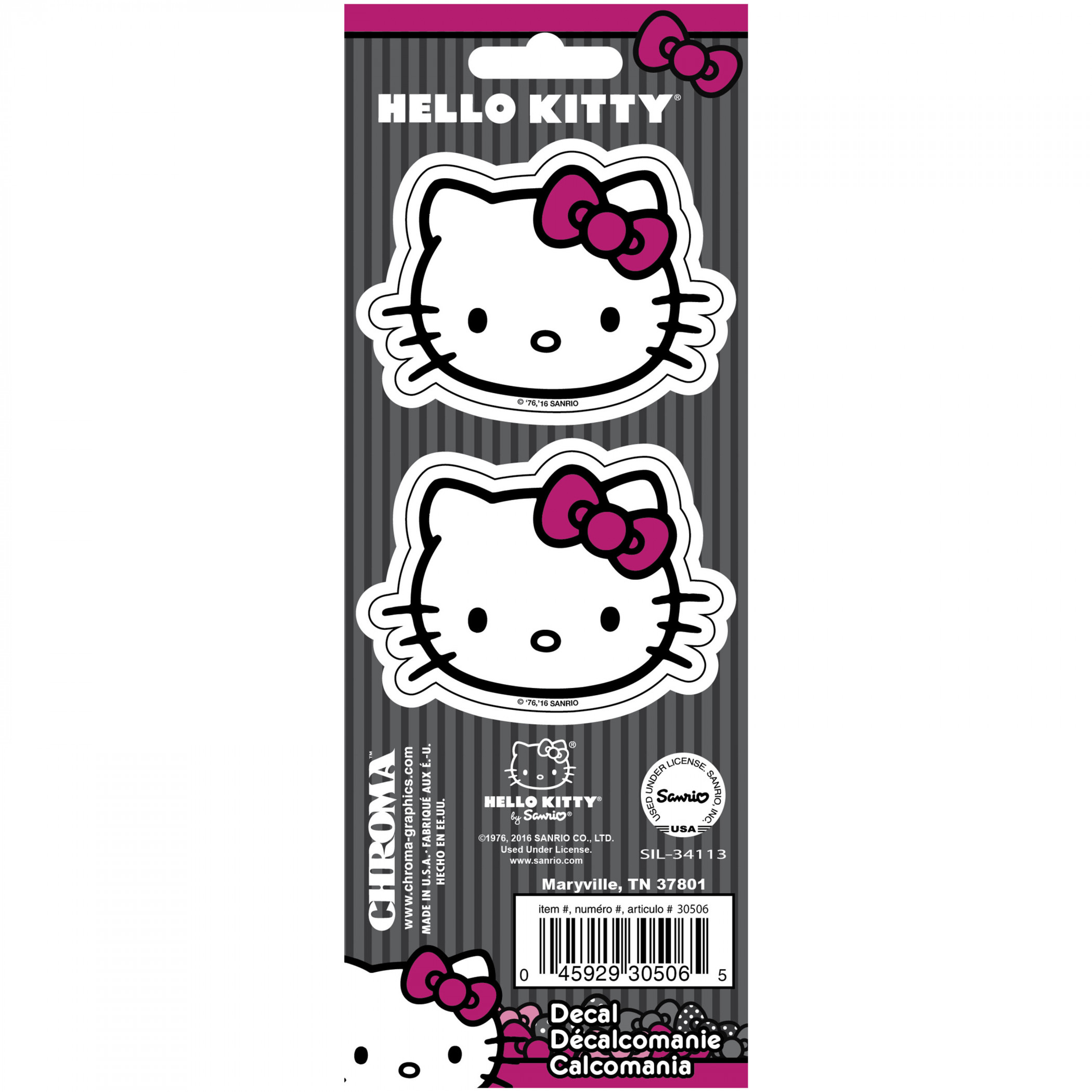 Hello Kitty 3x8 Cute Aluminum Car Decal