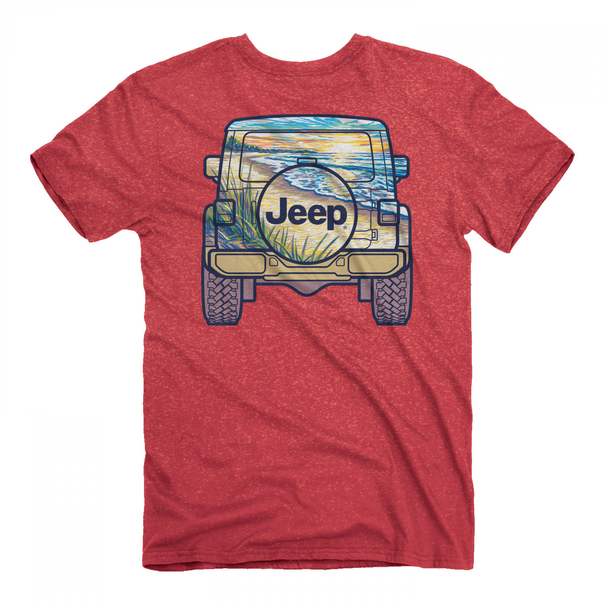Jeep Back to the Beach Front and Back Print T-Shirt