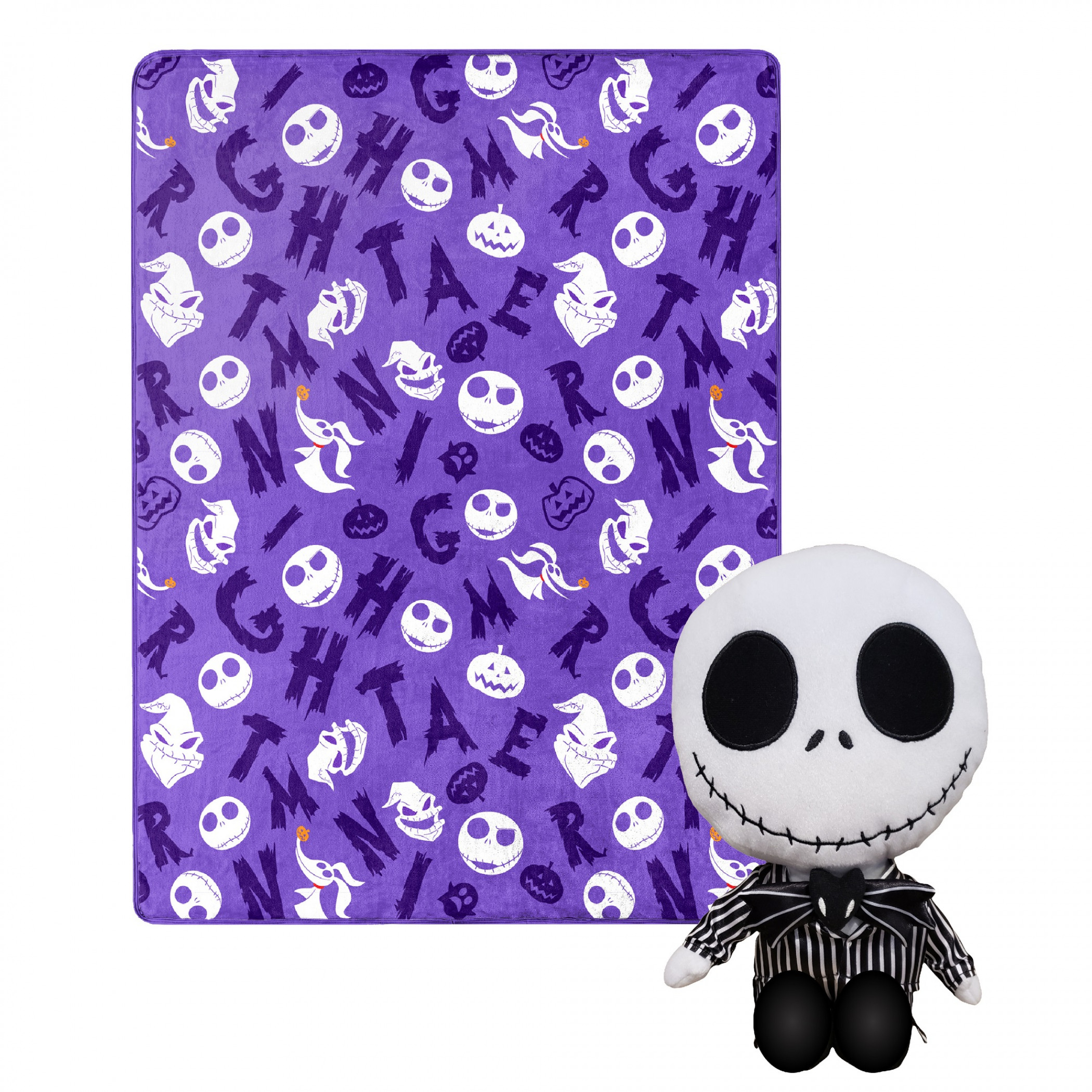 Nightmare Before Christmas Jack Skellington 40 X 50 Silk Touch with Plush Hugger