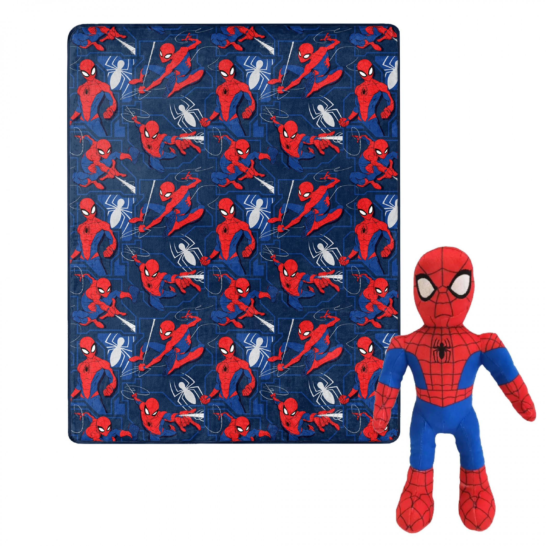 Spider-Man Character and Symbols 40 x 50 Silk Touch with Plush Hugger
