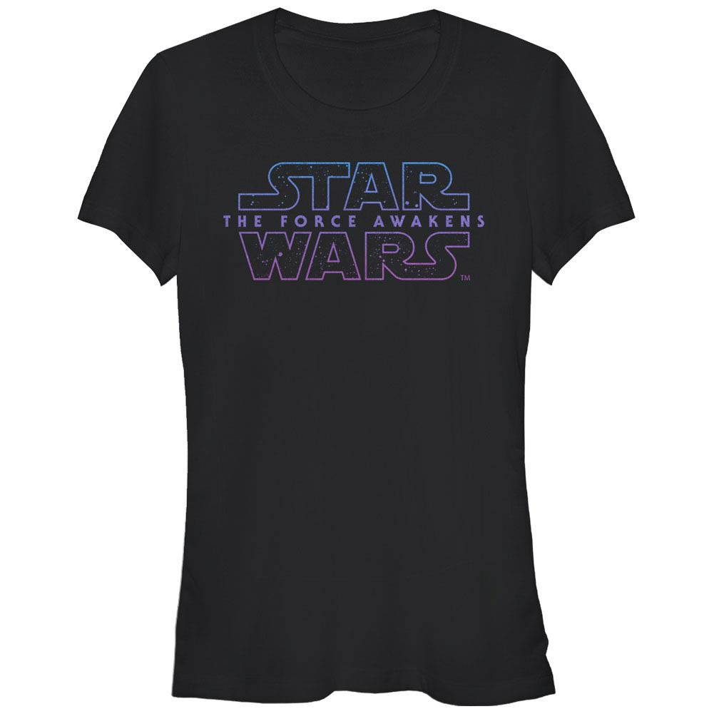 Star Wars Episode 7 Starry Logo 7 Black T-Shirt