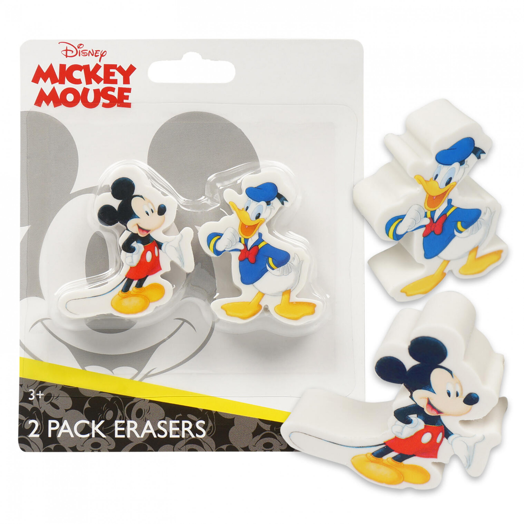 Mickey Mouse and Donald 2-Pack Eraser Set