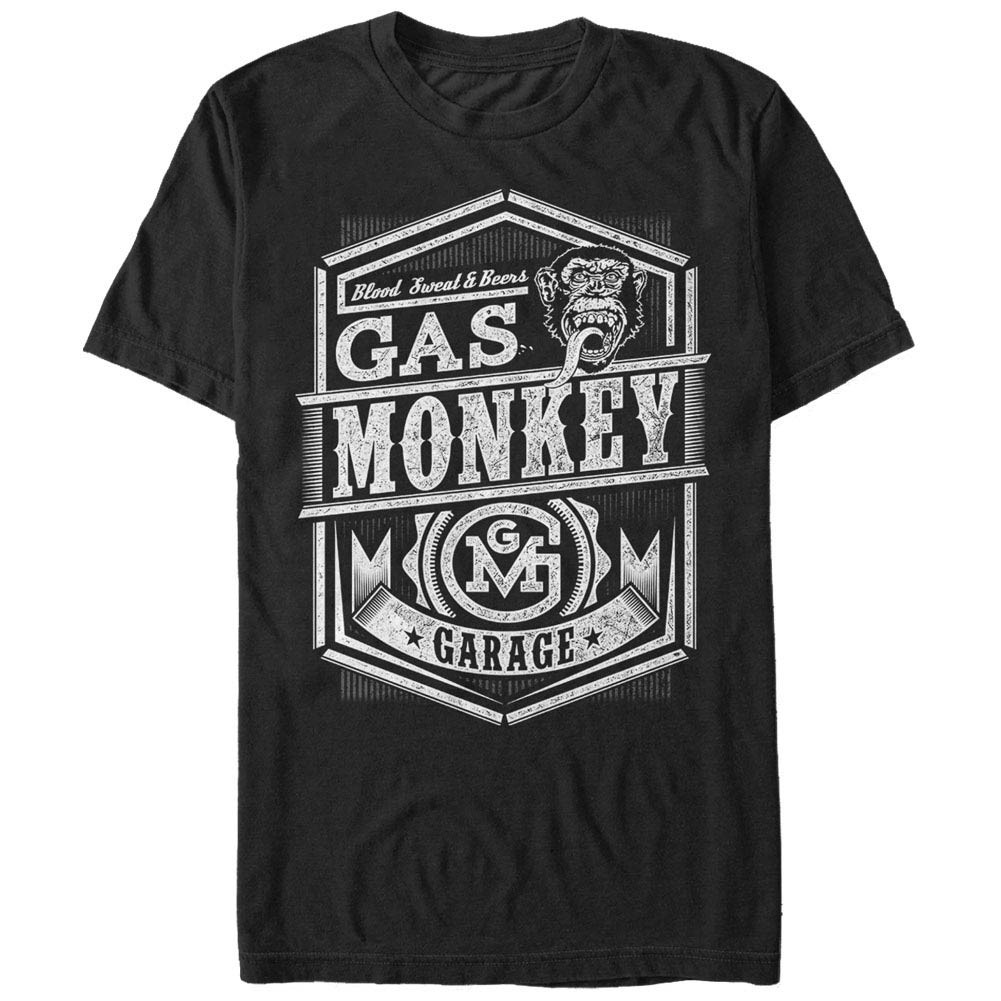 Gas Monkey Garage Monkey Vector Black T-Shirt