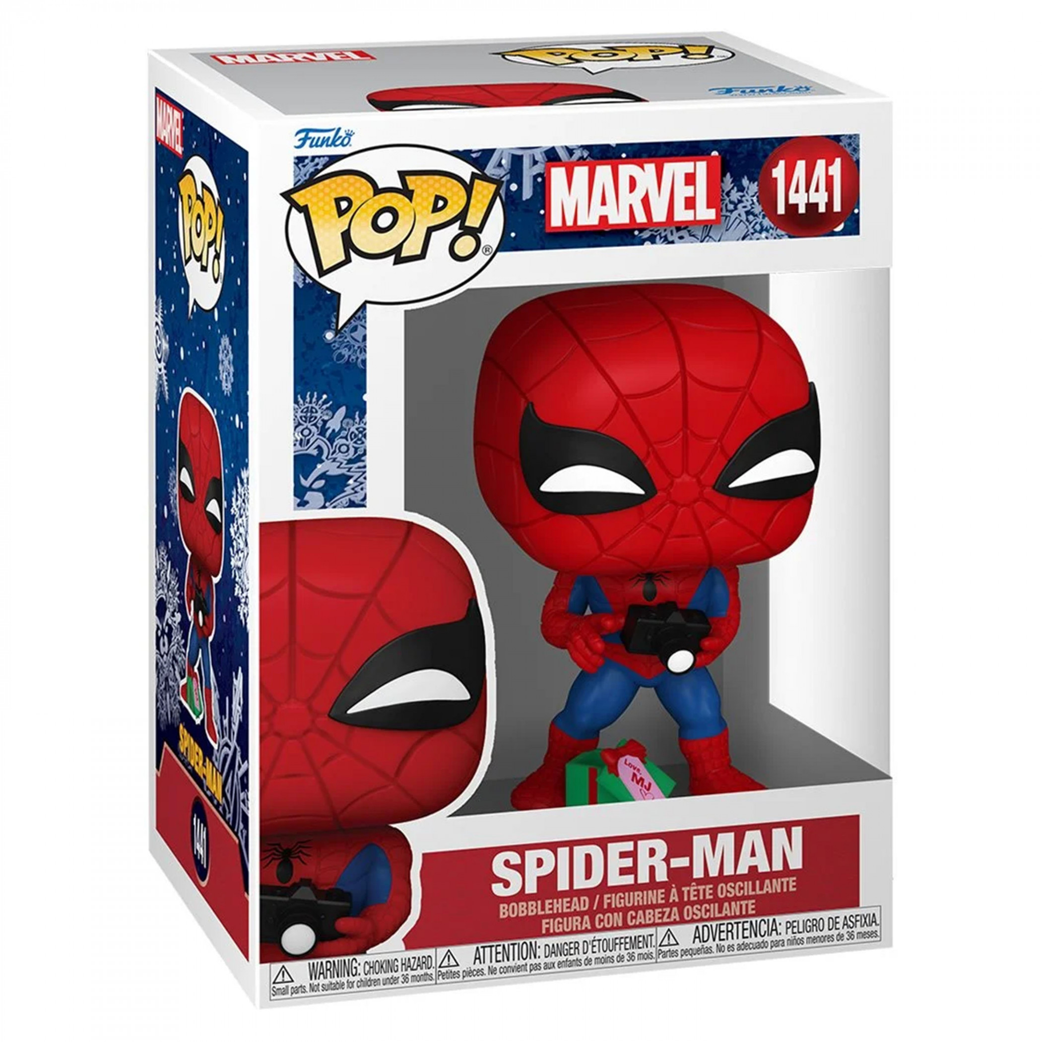 Spider-Man Festive Holiday with Open Gift Funko Pop! Vinyl Figure