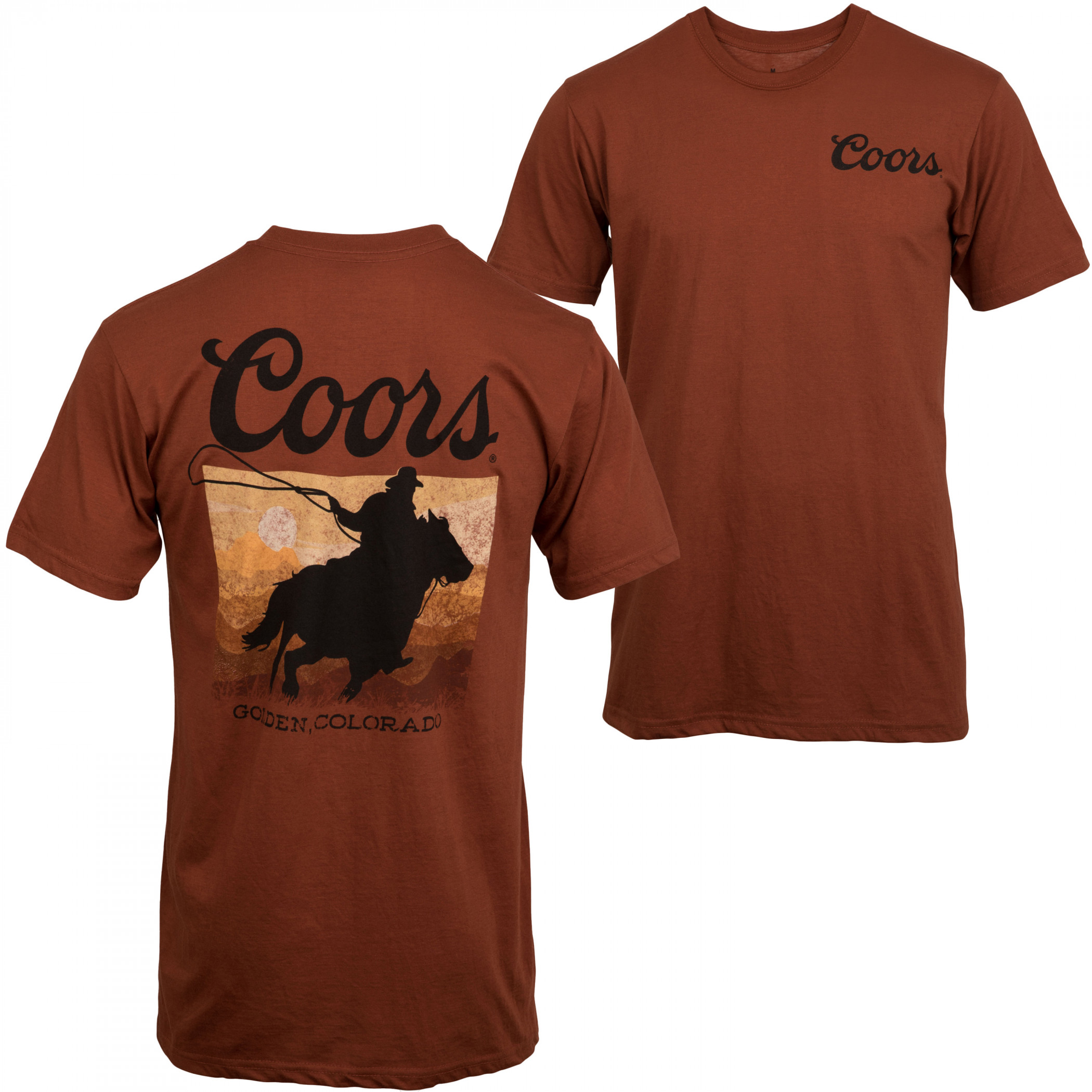 Coors Sunset Rider Front and Back Print T-Shirt