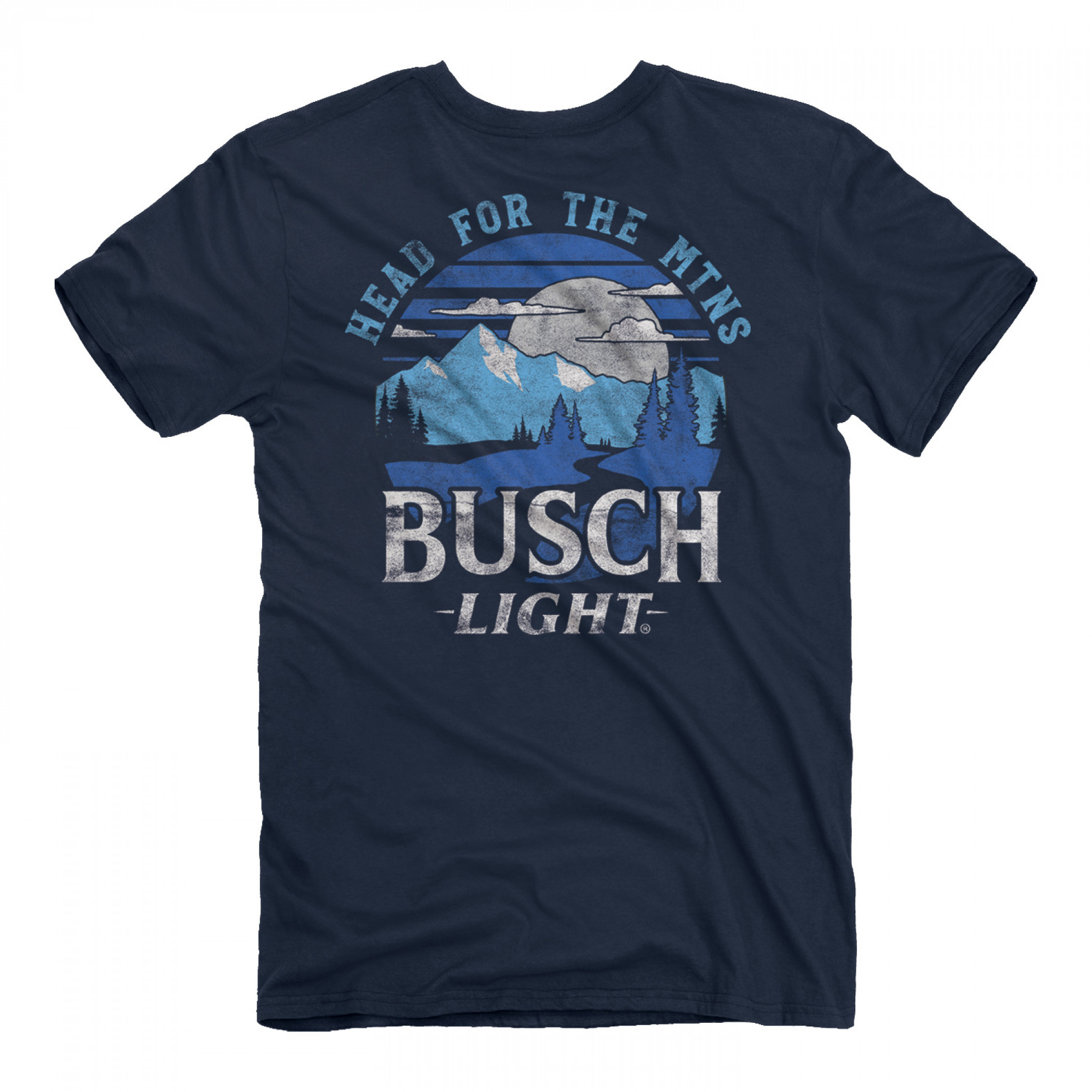 Busch Light Head For The MTNS Front and Back Print T-Shirt