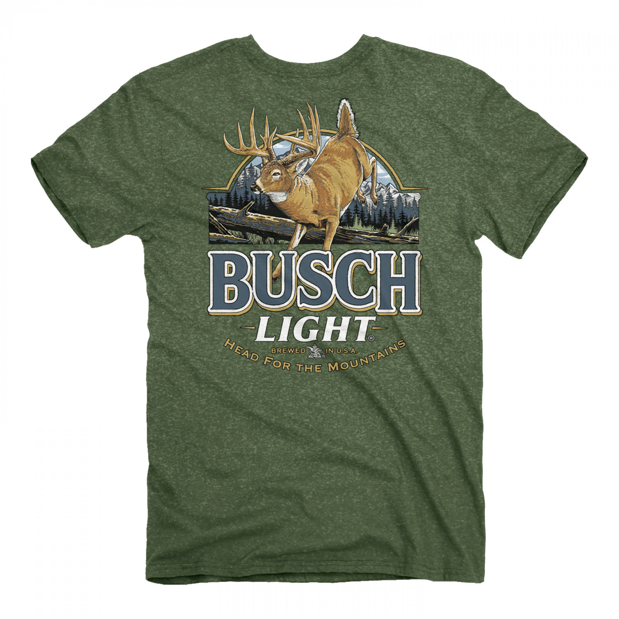 Busch Light Deer Label Front and Back Print T-Shirt