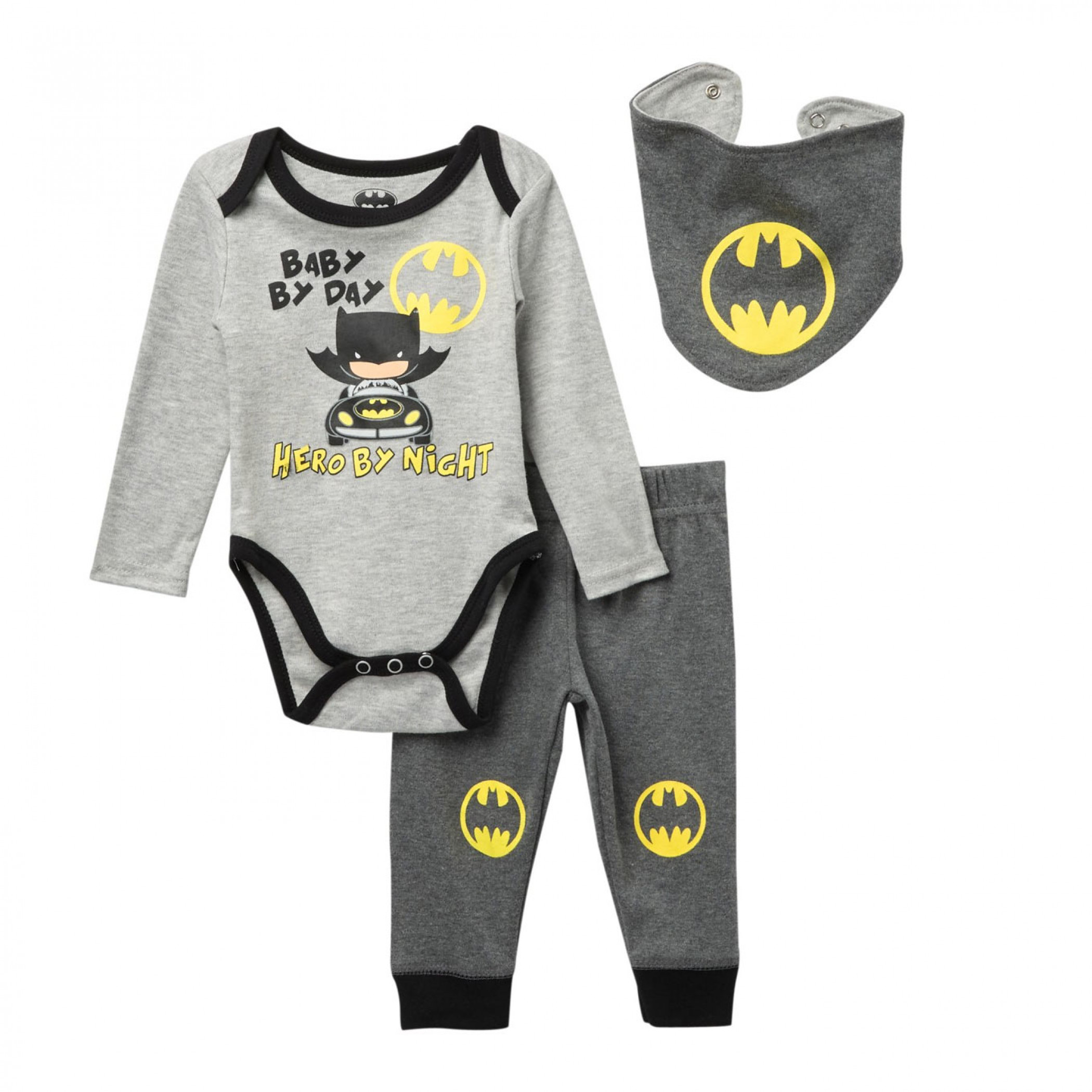 Batman Hero By Night Infant Snap Suit 3-Piece Set