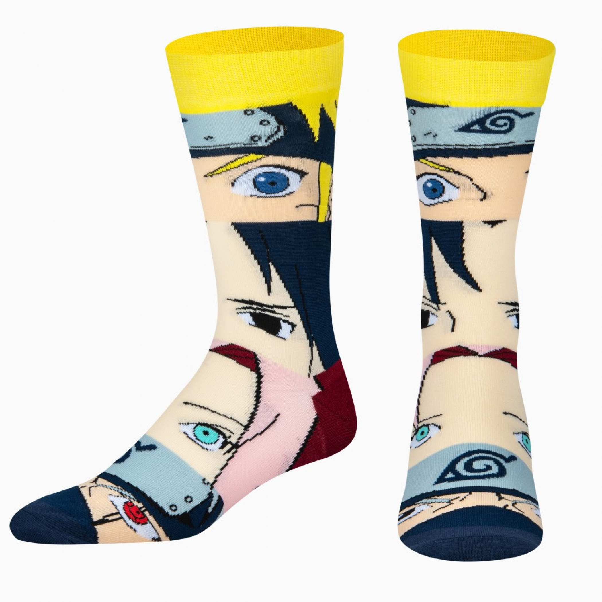 Naruto Shippuden Character Mash-Up Crew Socks
