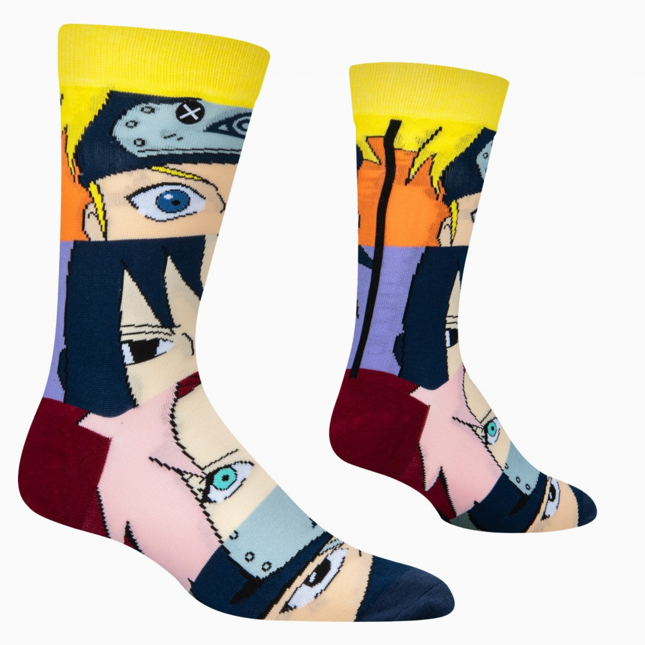 Naruto Shippuden Character Mash-Up Crew Socks