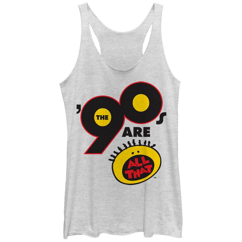 All That Nickelodeon All That 90s White Juniors Racerback Tank Top