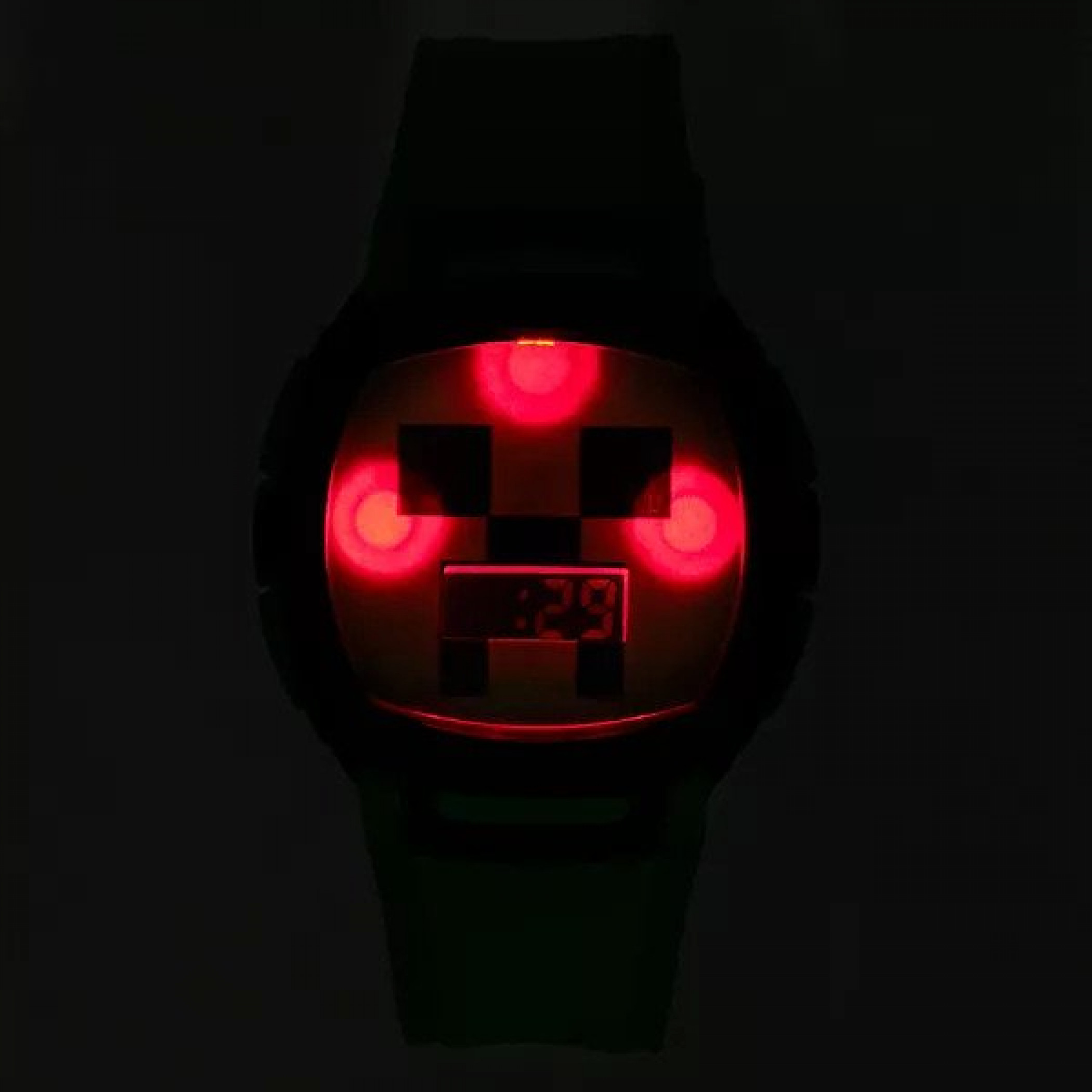 Minecraft Creeper Flashing LED Lights LCD Watch with Silicone Straps