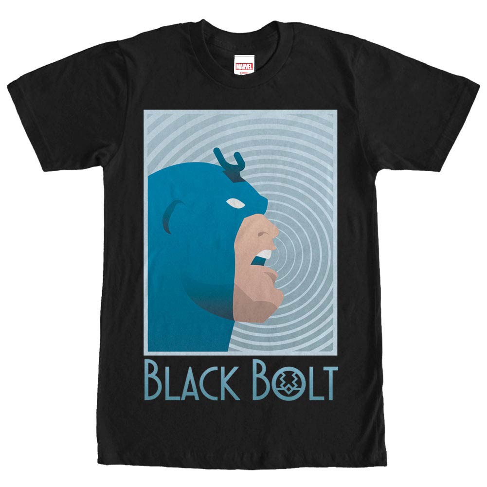 Marvel Teams Deco Bolt Black Mens T-Shirt