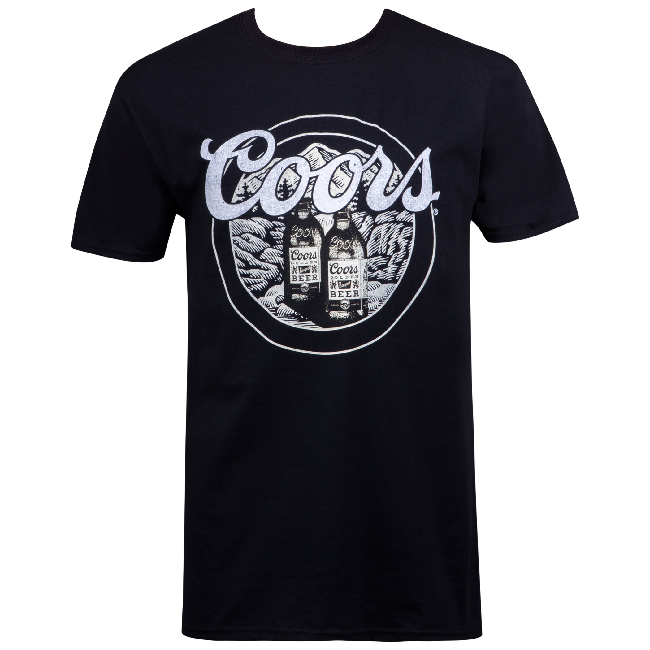 Coors Rocky Mountain Logo Black Tee Shirt