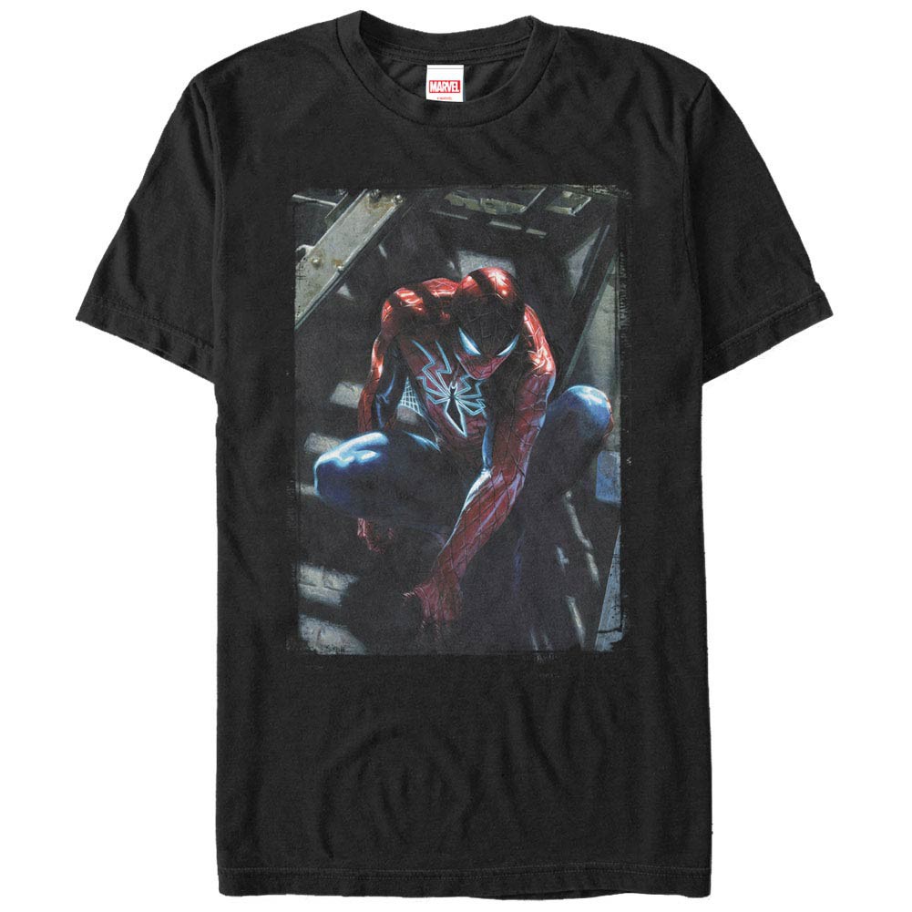 Spider-Man Spider Staircase Mens Black T-Shirt
