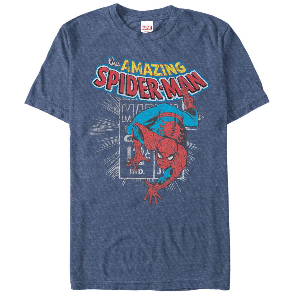 Spider-Man Spidey Stamp Mens Blue T-Shirt