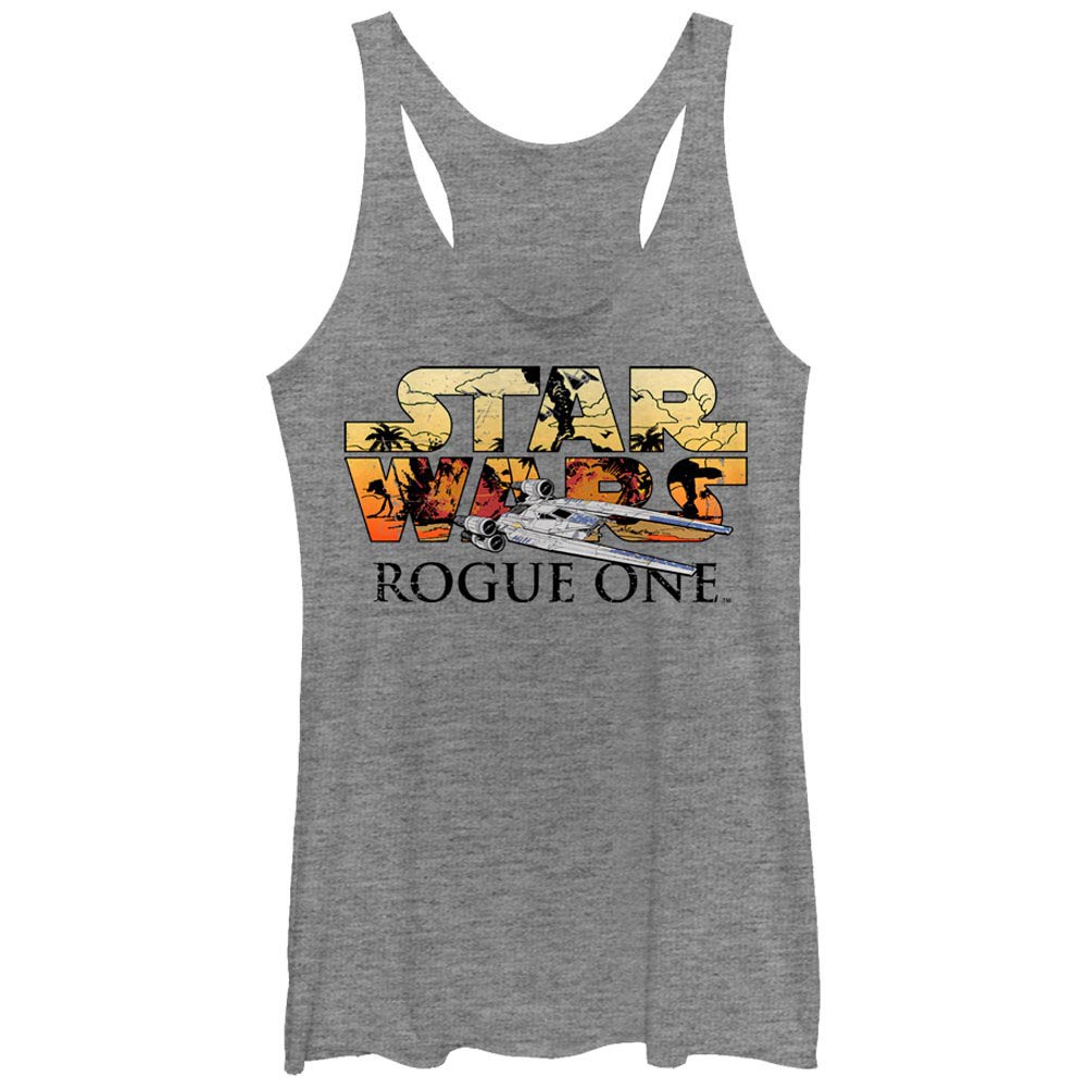 Star Wars Rogue One U-Wing Logo Gray Juniors Racerback Tank Top