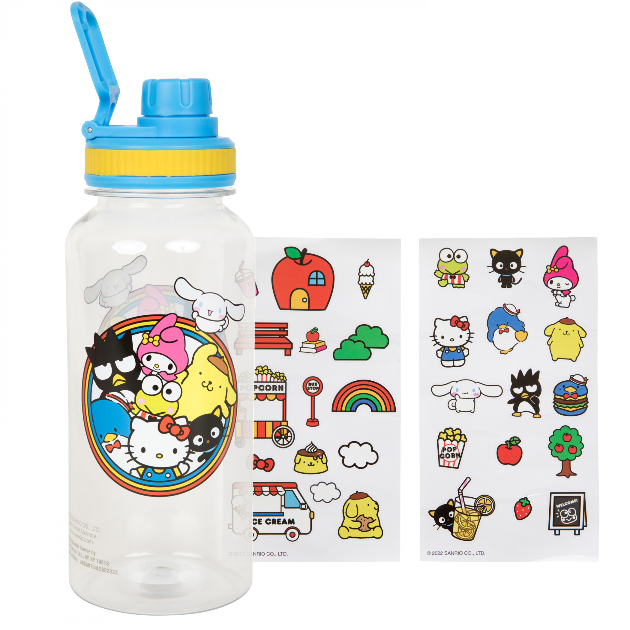 Hello Kitty and Friends Sanrio 32 oz Water Bottle with Stickers