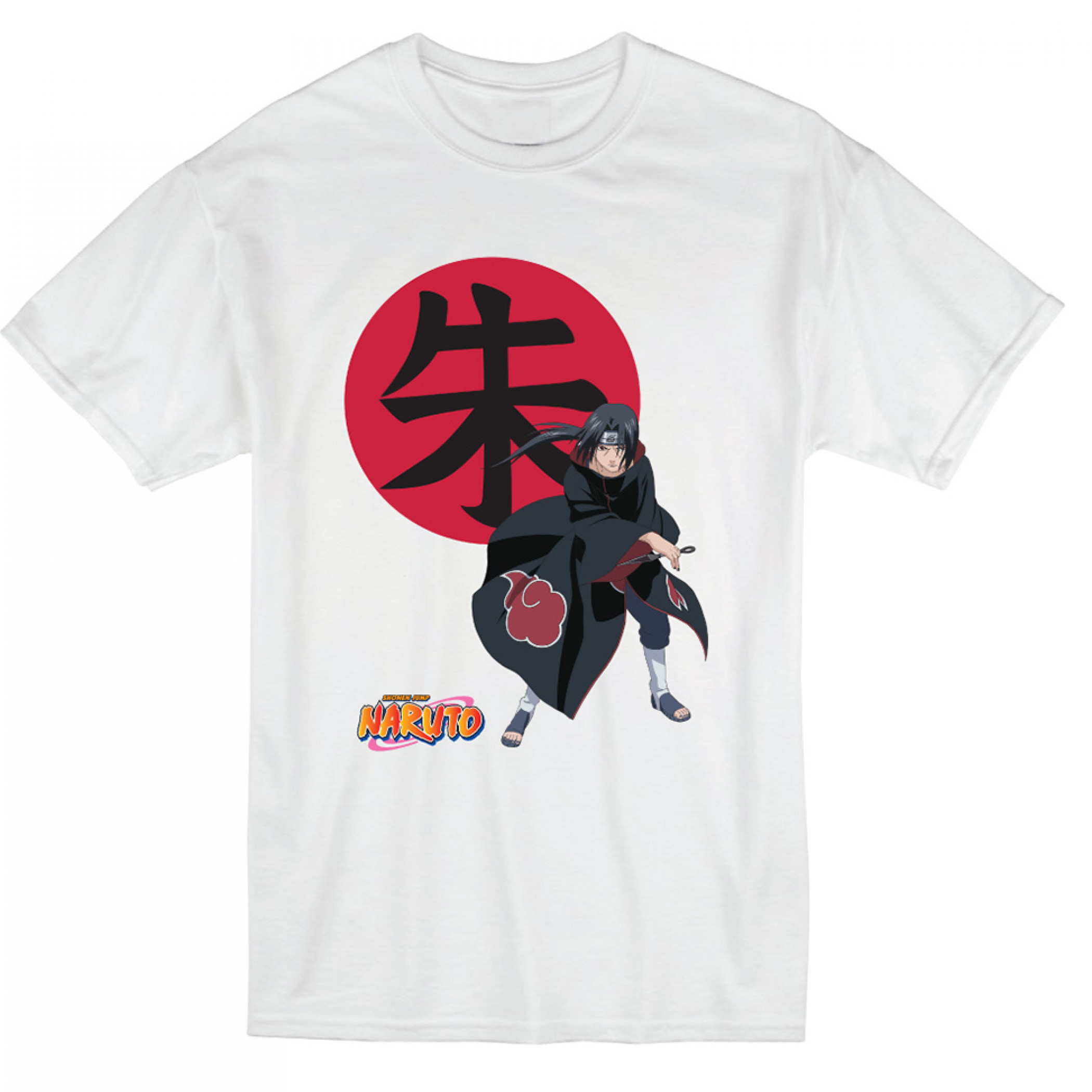 Naruto Uchiha Itachi with Kanji Red Circle Background T-Shirt