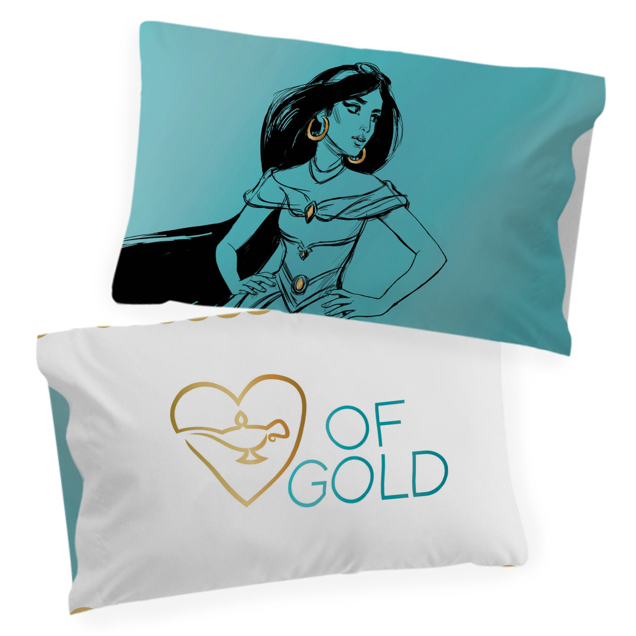 Disney Princess Jasmine Sketch Single Reversible Pillowcase