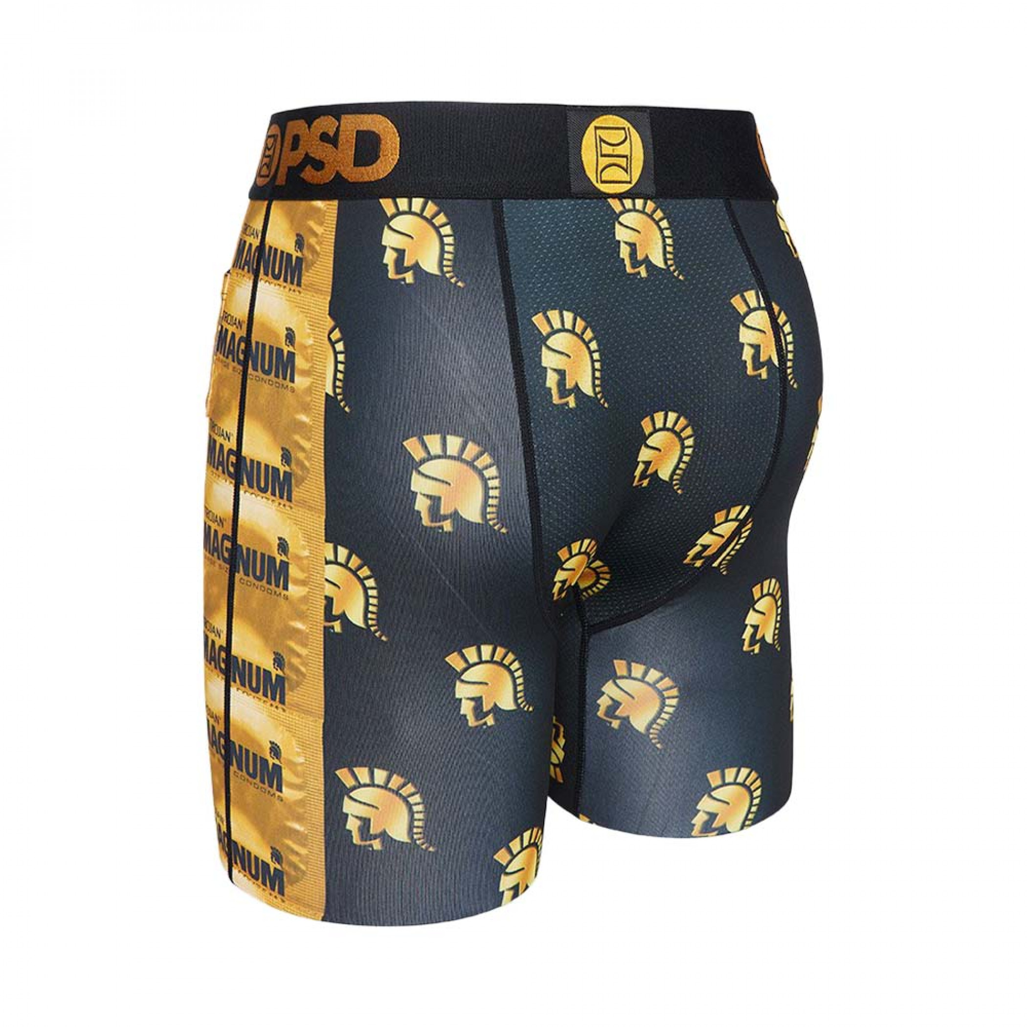 Trojan Magnum Packaging Strip and Logo Boxer Briefs with Pocket
