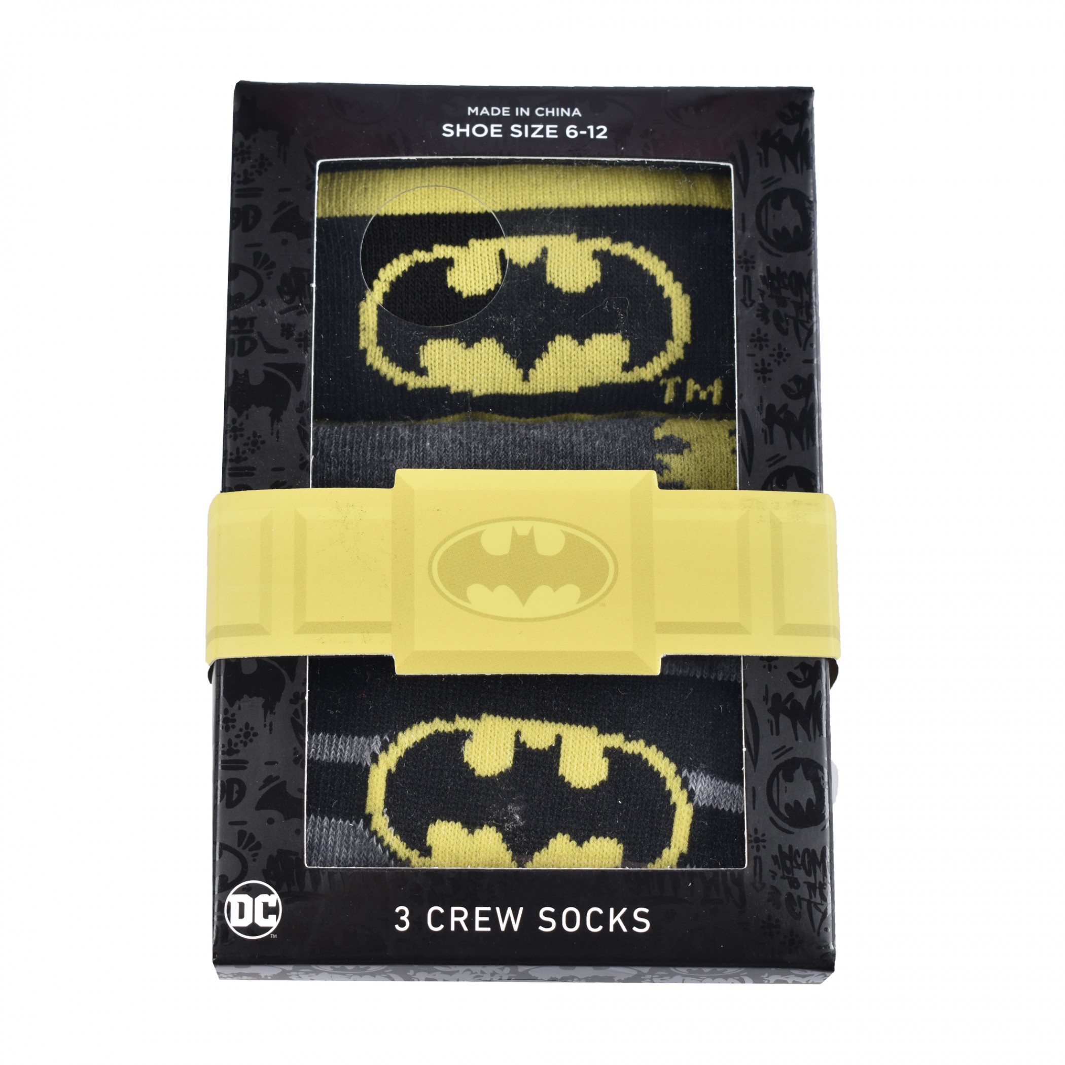Batman Icons Crew Socks Boxed Set of 3 Pairs