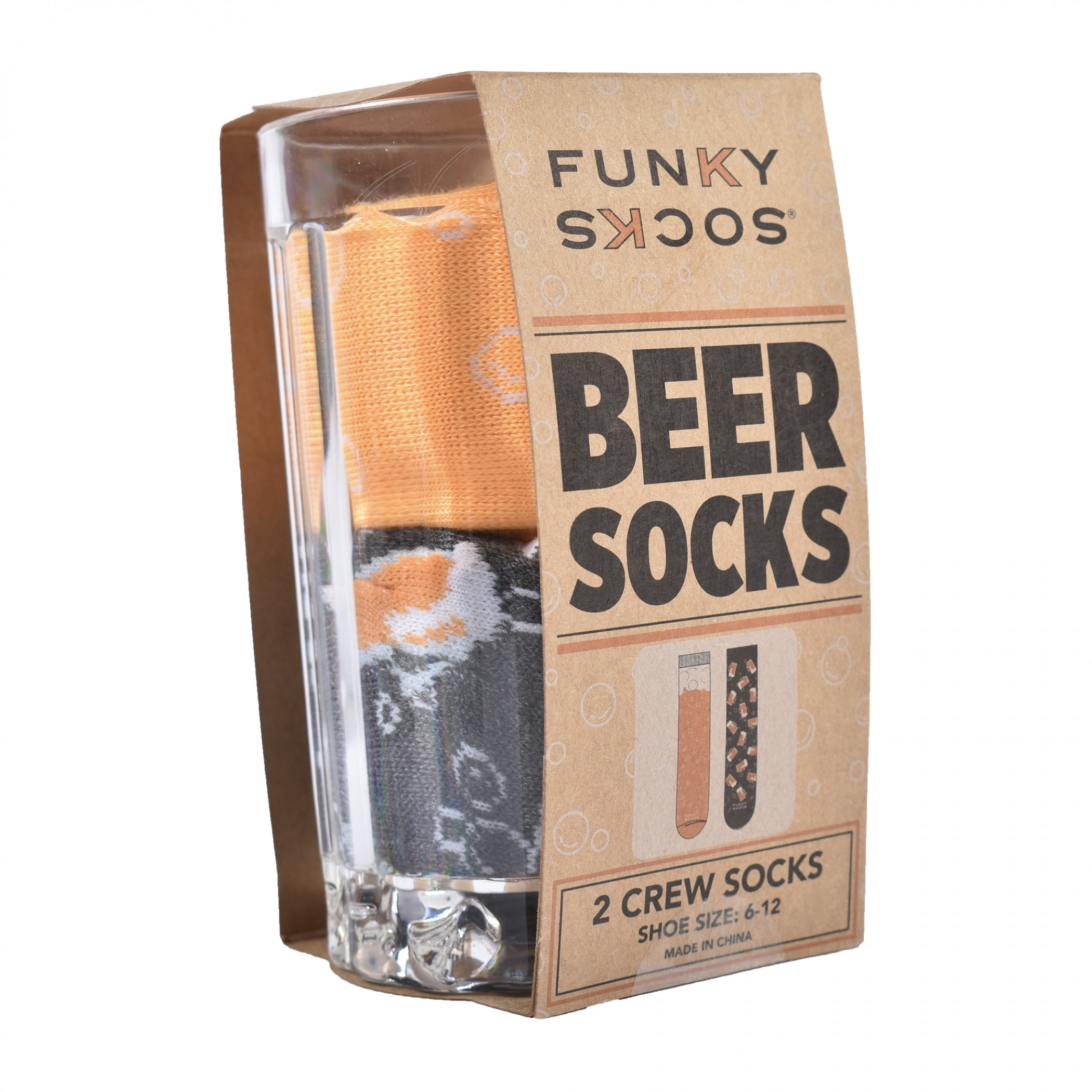 Foamy Beer Mug Crew Socks Boxed Set of 2-Pairs