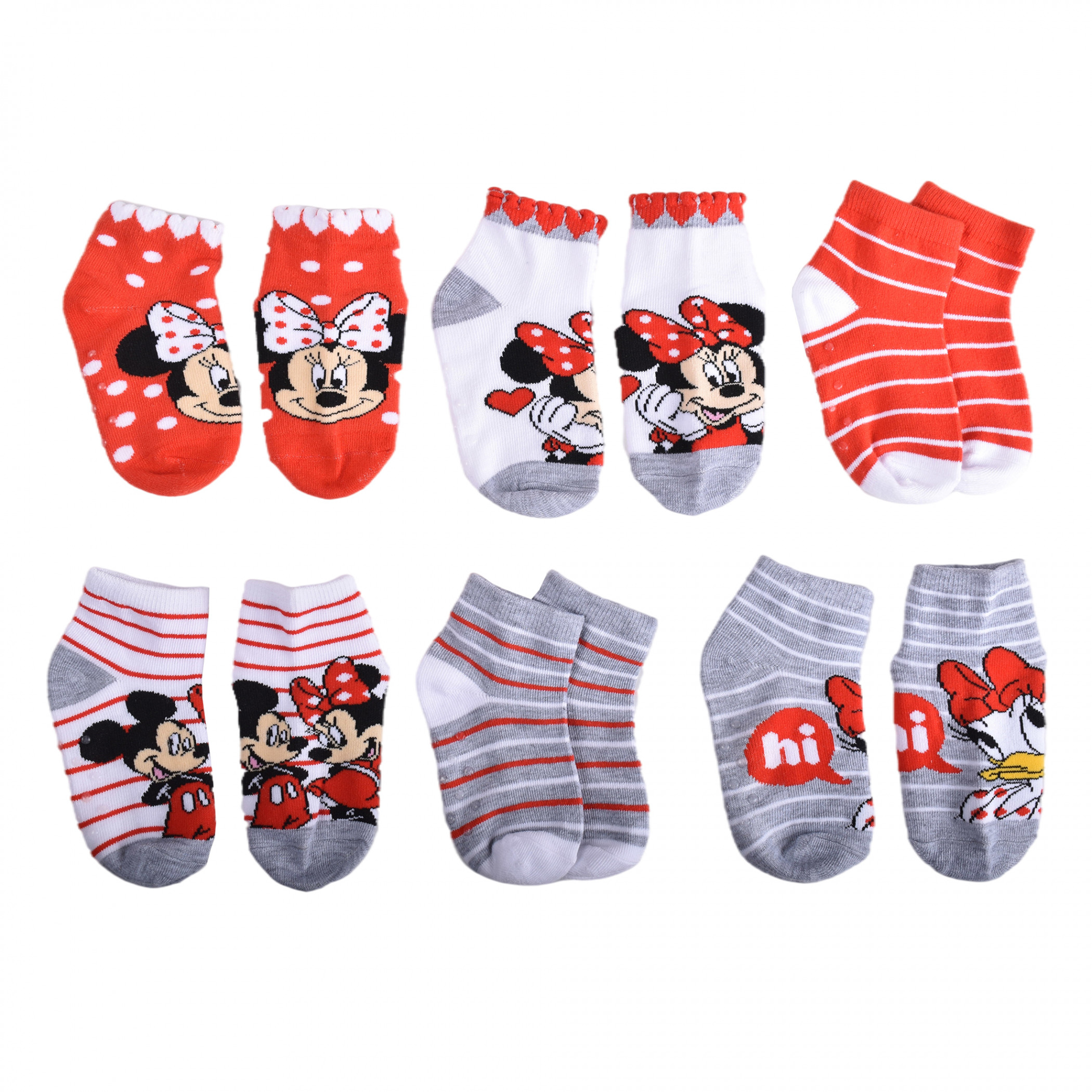 New DISNEY Ladies 5 Pair MICKEY MOUSE PATRIOTIC No Show Socks RED, WHITE,  BLUE