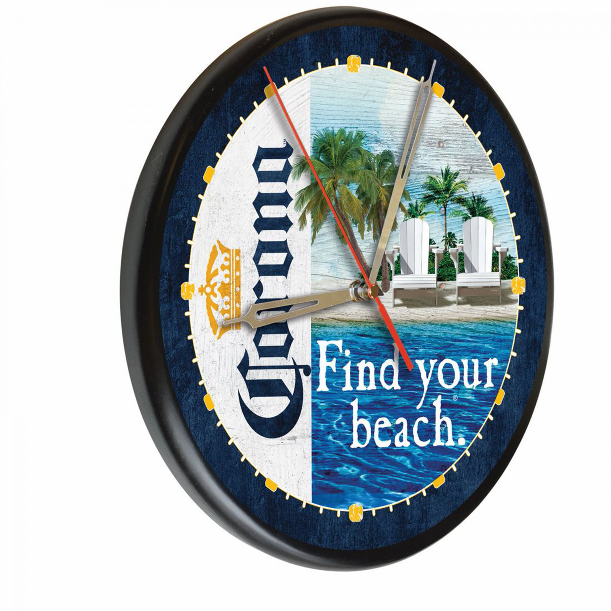 Corona Extra Find Your Beach Solid Wood Wall Clock
