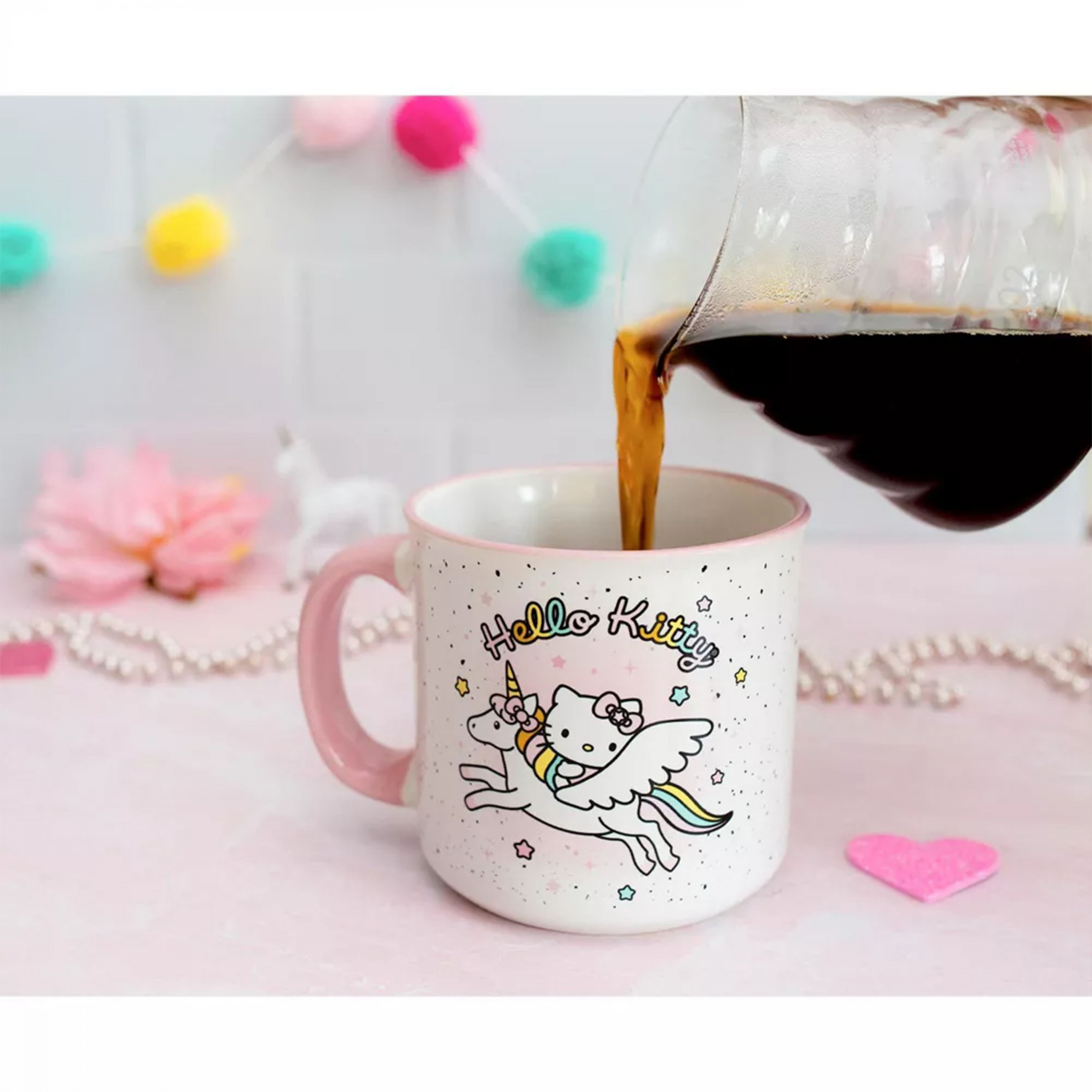 Hello Kitty Unicorn Star Sparkle 20oz Ceramic Camper Mug